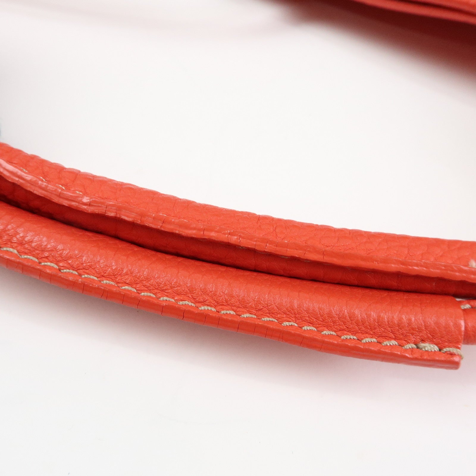 CELINE Bittersweet Leather Shoulder Bag Hand Bag Tote Bag Red