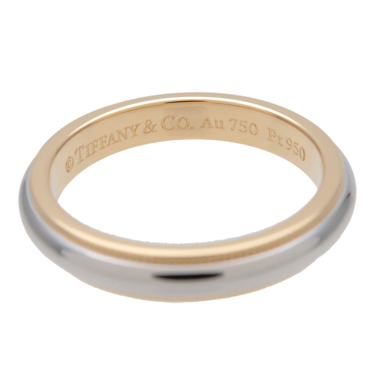 Tiffany & Co Milgrain Band Ring PT950 K18 750YG US5.5-6 EU51