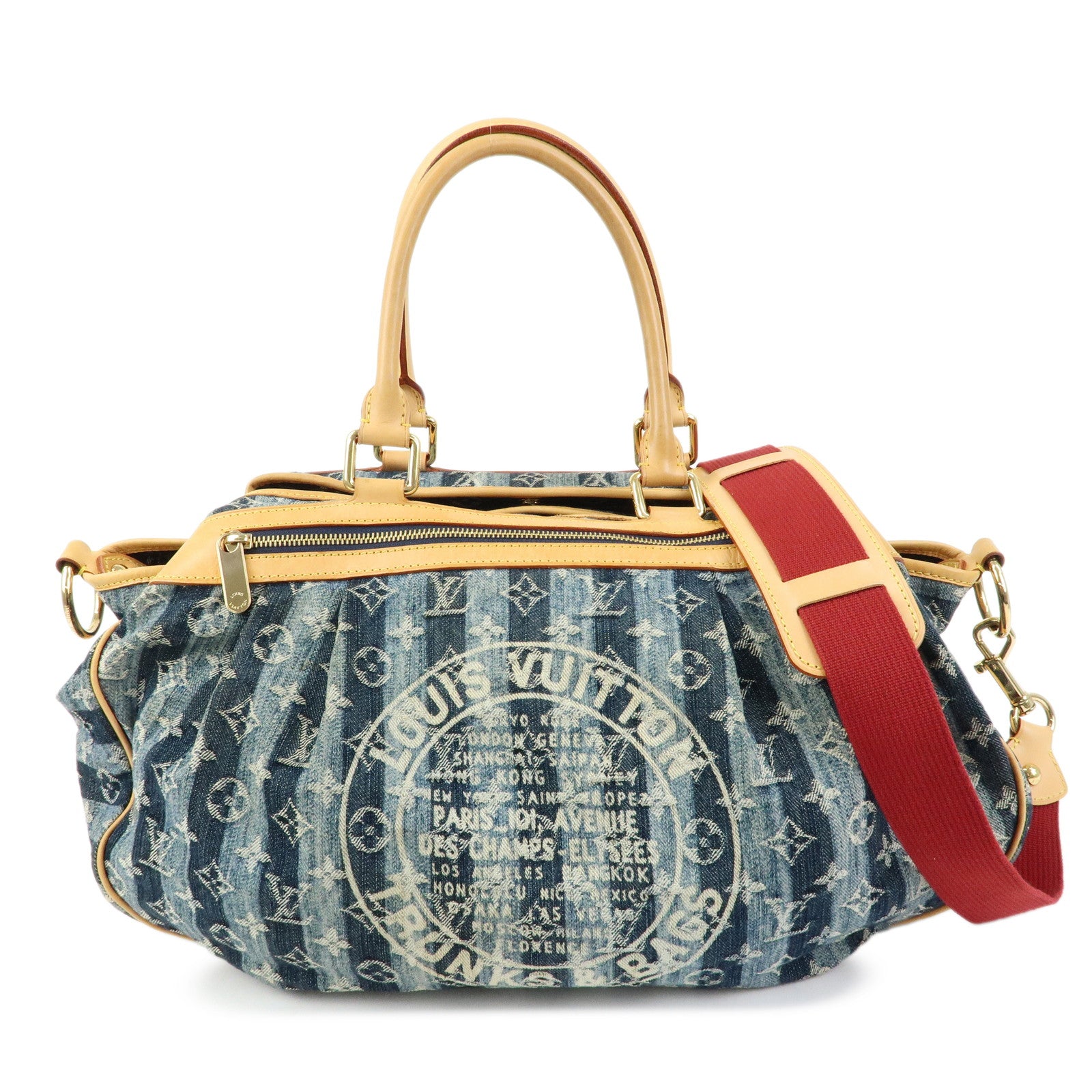 Louis Vuitton Monogram Denim Cabas Raye GM 2Way Hand Bag M95336