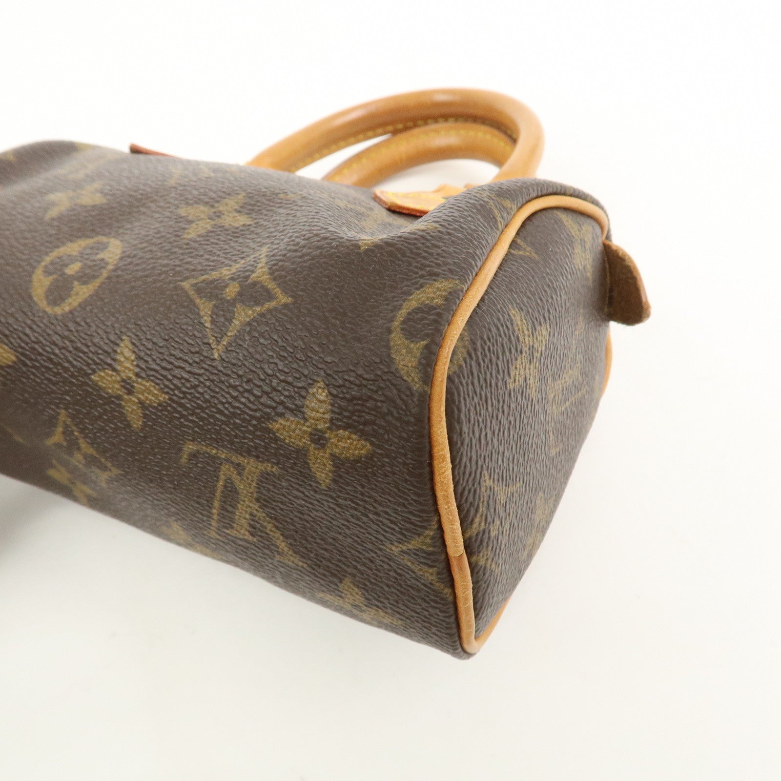 Louis Vuitton Monogram Mini Speedy Hand Bag Boston Bag Brown M41534