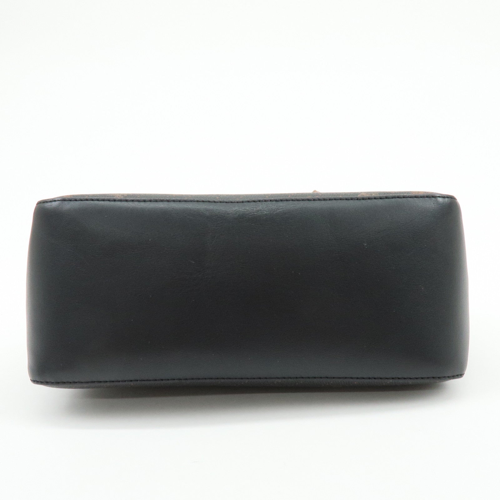 COACH PVC Leather Tote Bag Hand Bag Shoulder Bag Black Camel