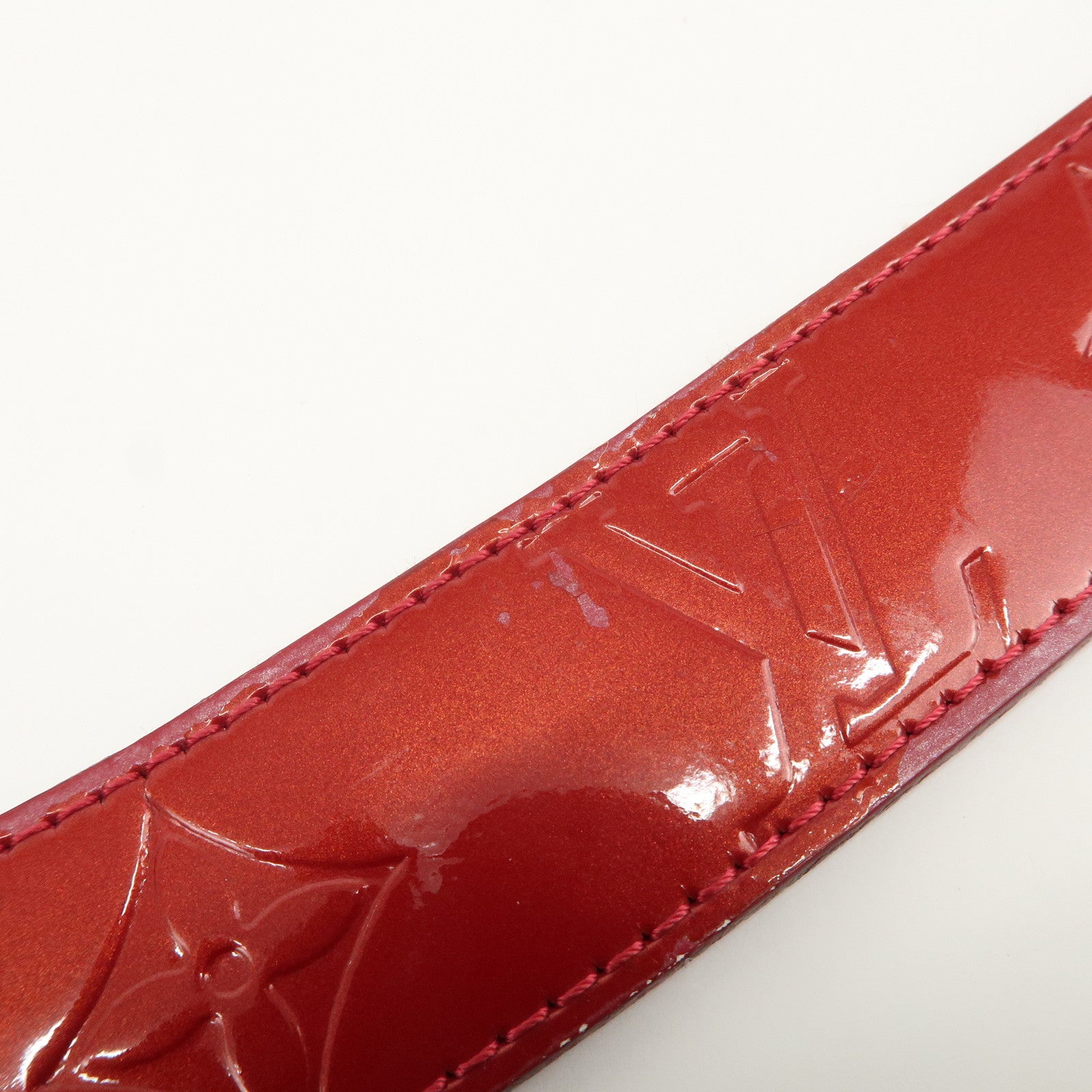 Louis Vuitton Monogram Vernis Ceinture Carre Belt 90/36 Red M6980