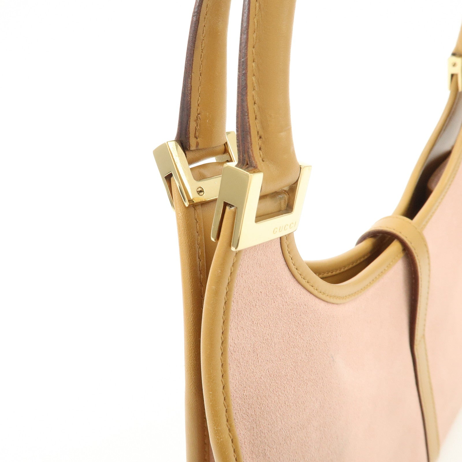 GUCCI Jackie Suede Leather Shoulder Bag Hand Bag Pink 002.1068