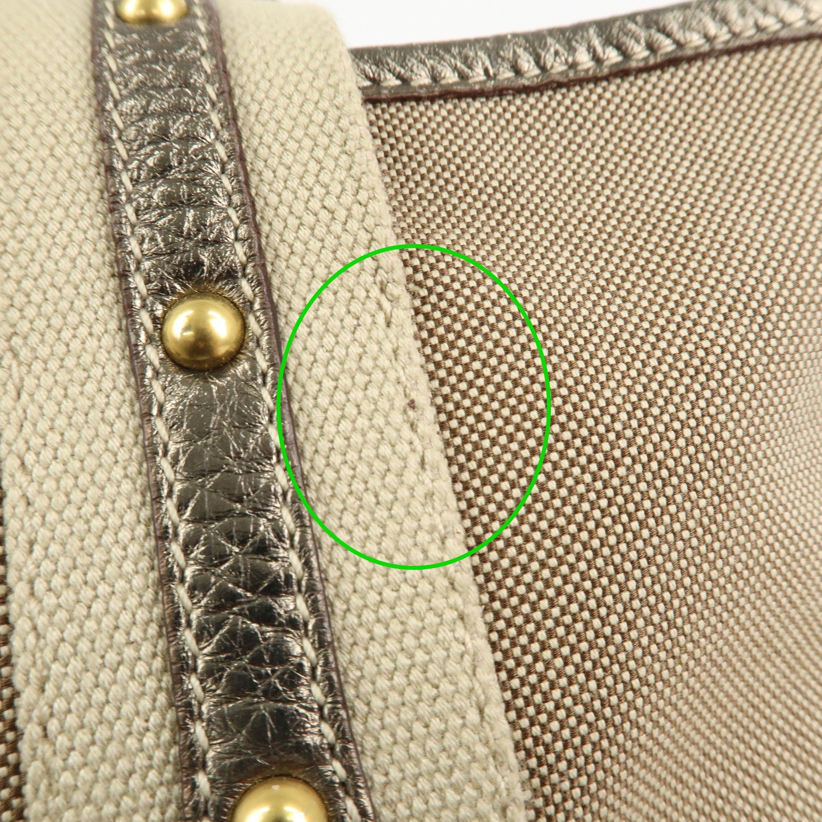 PRADA Nylon Jacquard 2Way Tote Shoulder Bag Beige BN1452 Used