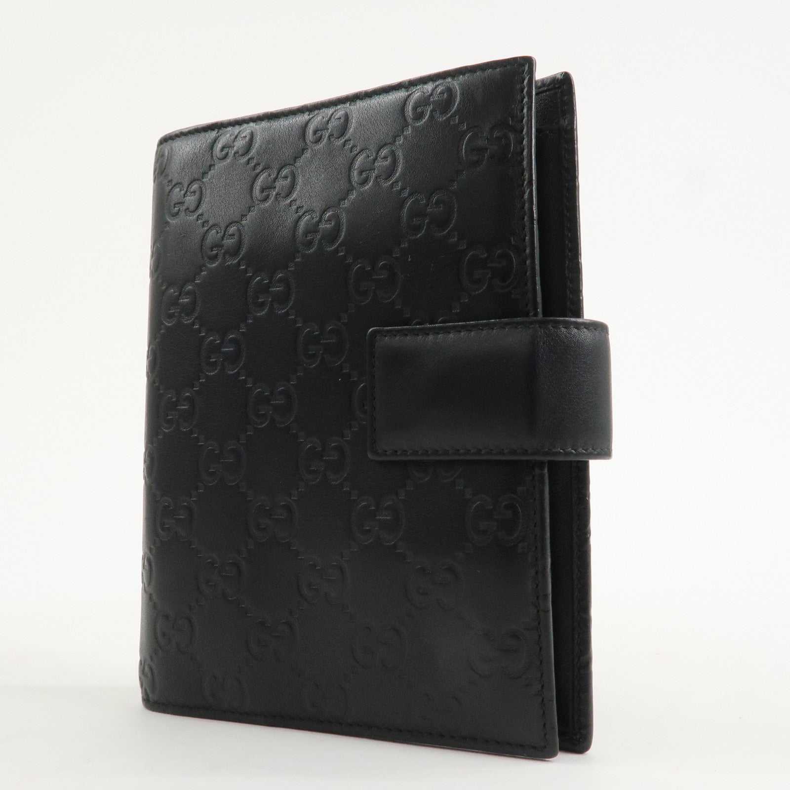 GUCCI Guccissima Leather Agenda Planner Cover Black 115241 Used
