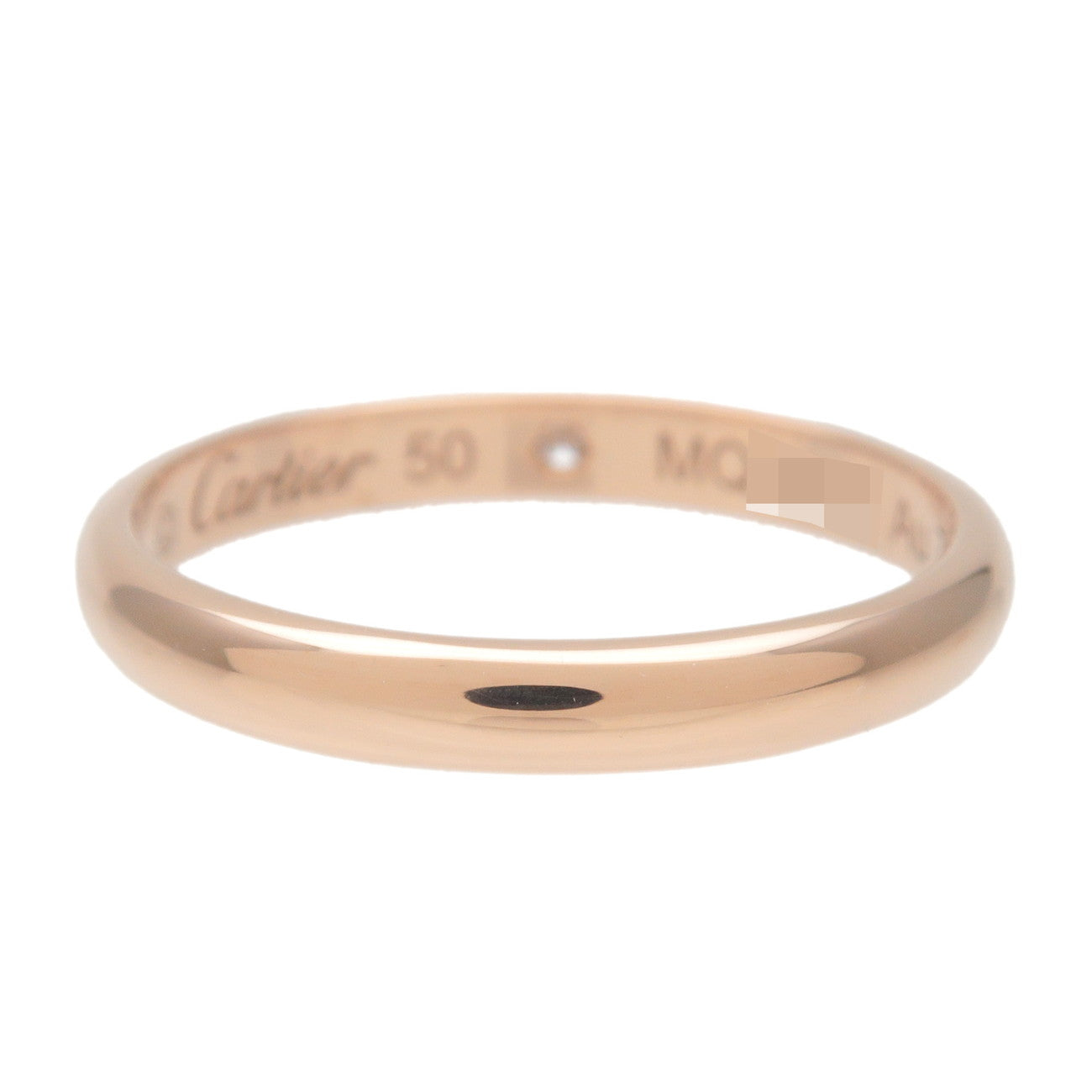 Cartier Diamond 750PG 1895 Wedding Ring #50 US5 Rose Gold