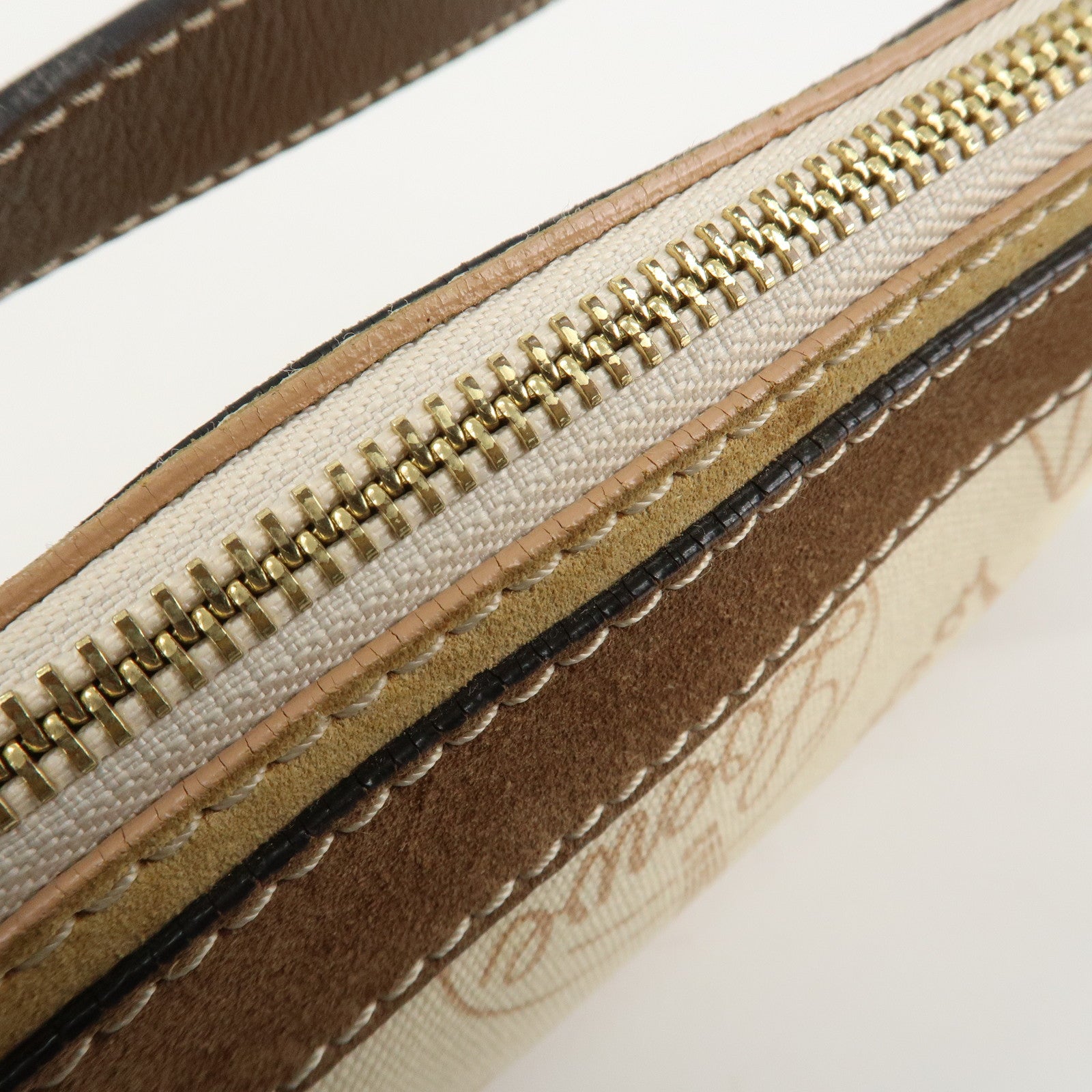 LOEWE Anagram Canvas Suede Leather Shoulder Bag 160th Anniverssary Used