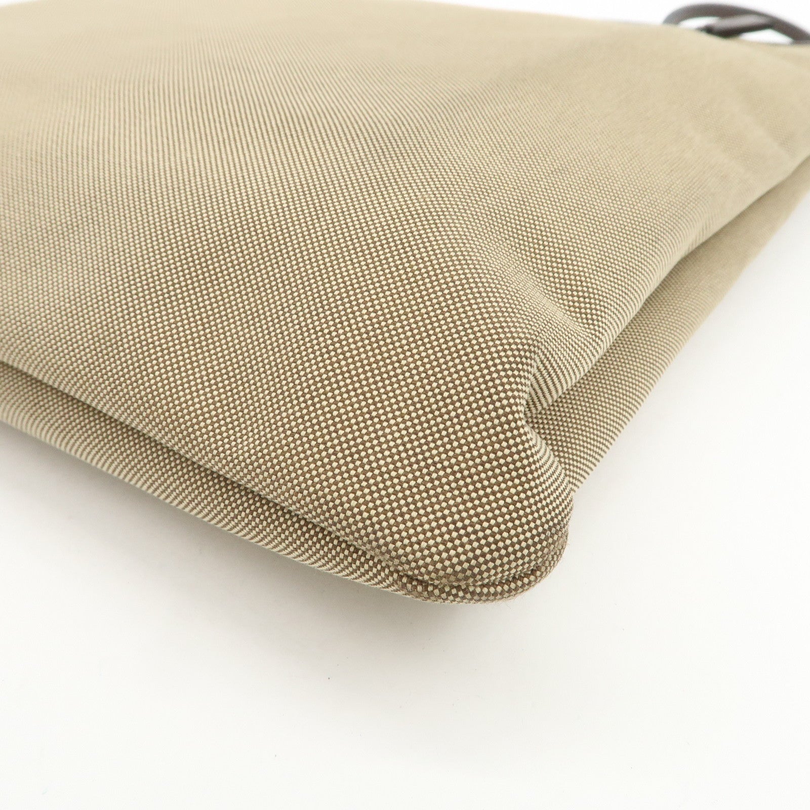 PRADA Jaguard Canvas Leather Tote Bag Shoulder Bag Brown BR3581