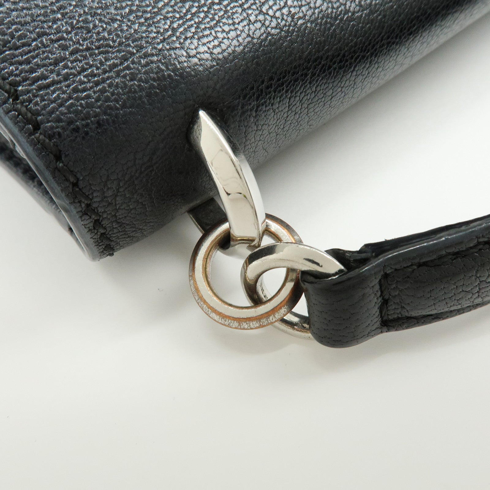 Jimmy Choo Madeline Leather Rhinestone 2Way Hand Shoulder Bag Black