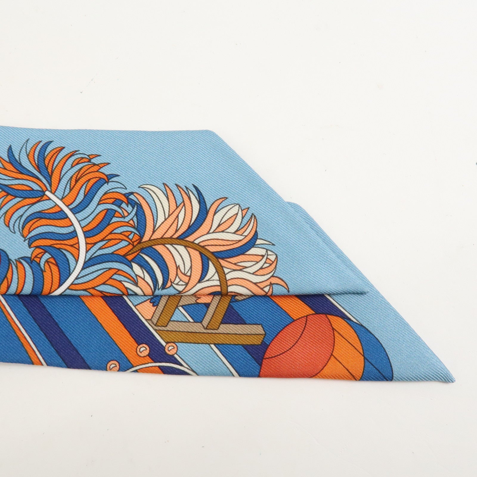 HERMES Twilly Silk 100% Scarf De l'Ombrelle aux Duels Vieux