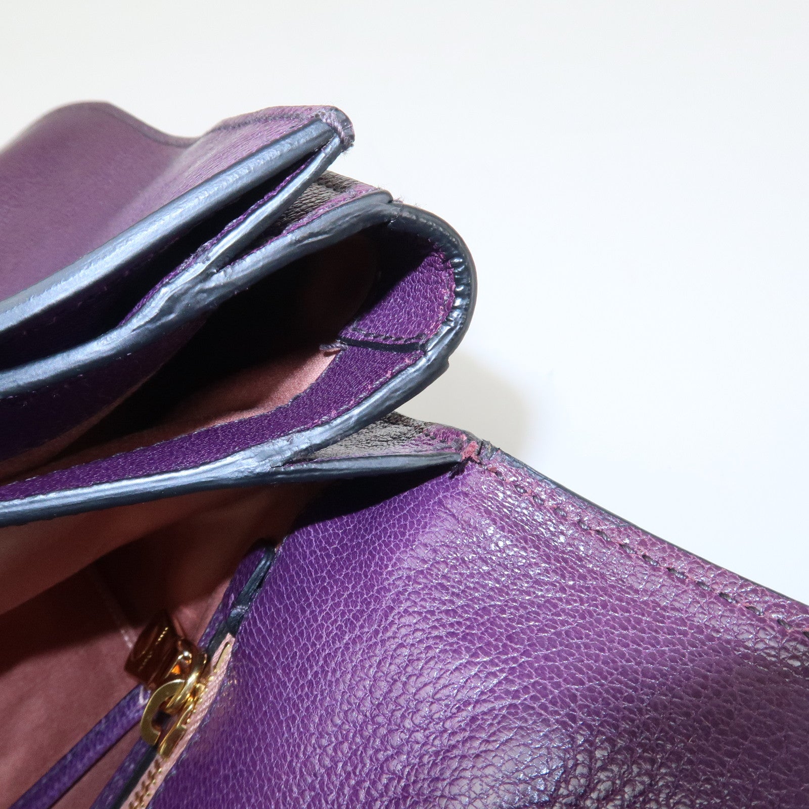MIU MIU Logo Leather 2Way Shoulder Bag Hand Bag Purple RN0726
