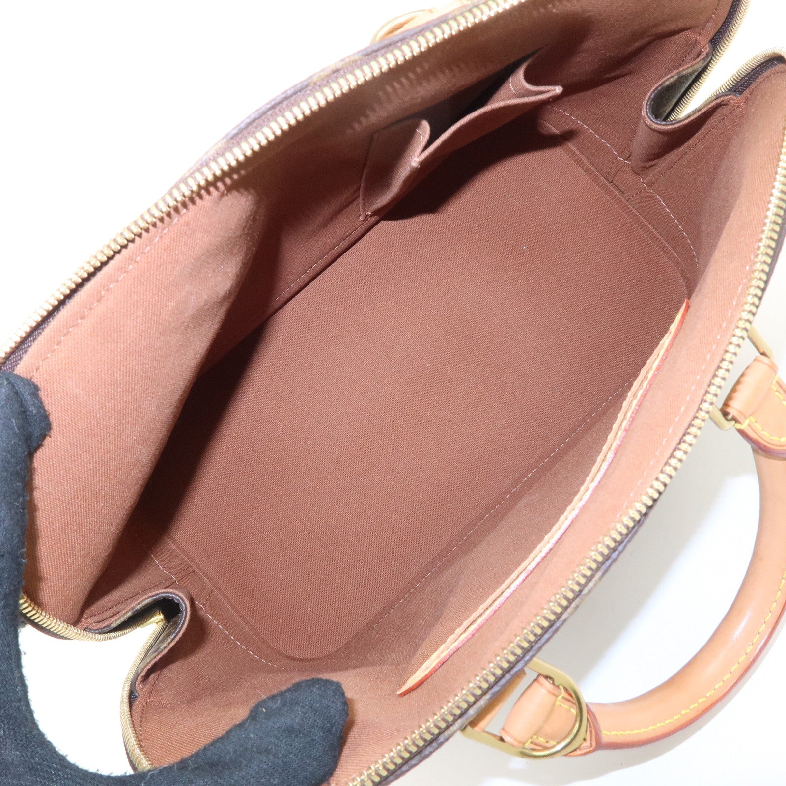 Louis Vuitton Monogram Canvas Alma Hand Bag Brown M51130 Used