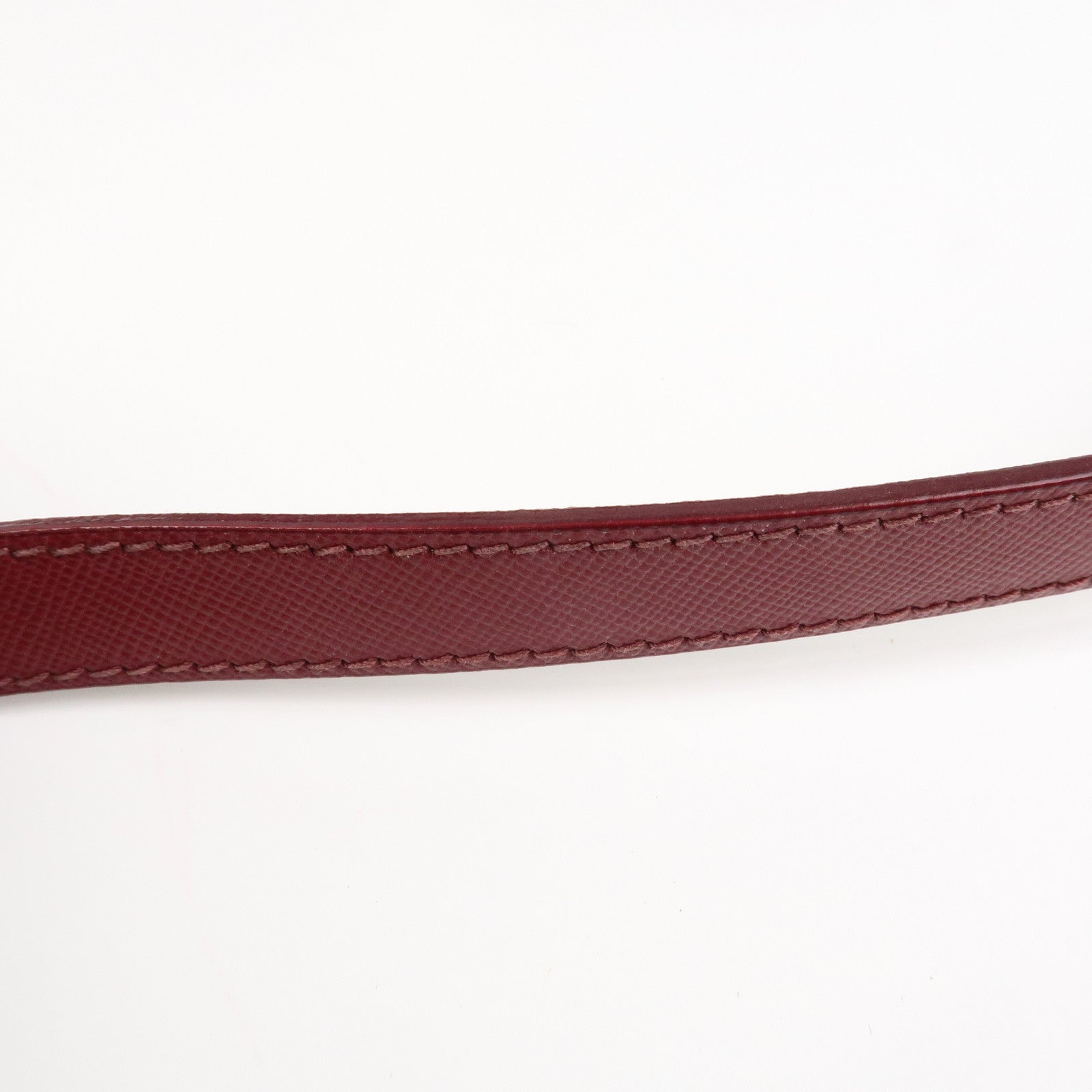 PRADA Logo Nylon Leather Shoulder Bag Crossbody Bag Bordeaux BT0692 Used