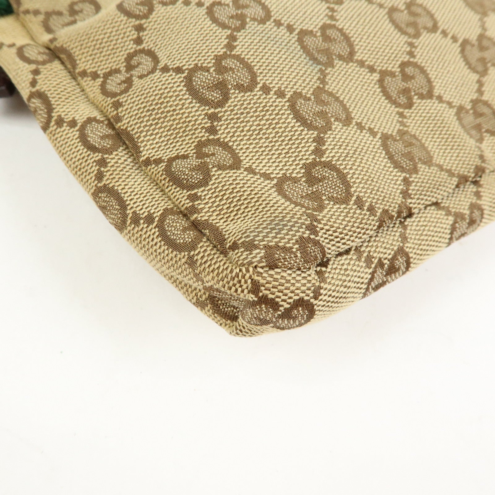 GUCCI GG Canvas Leather Waist Bag Crossbody Bag Beige Brown 28566