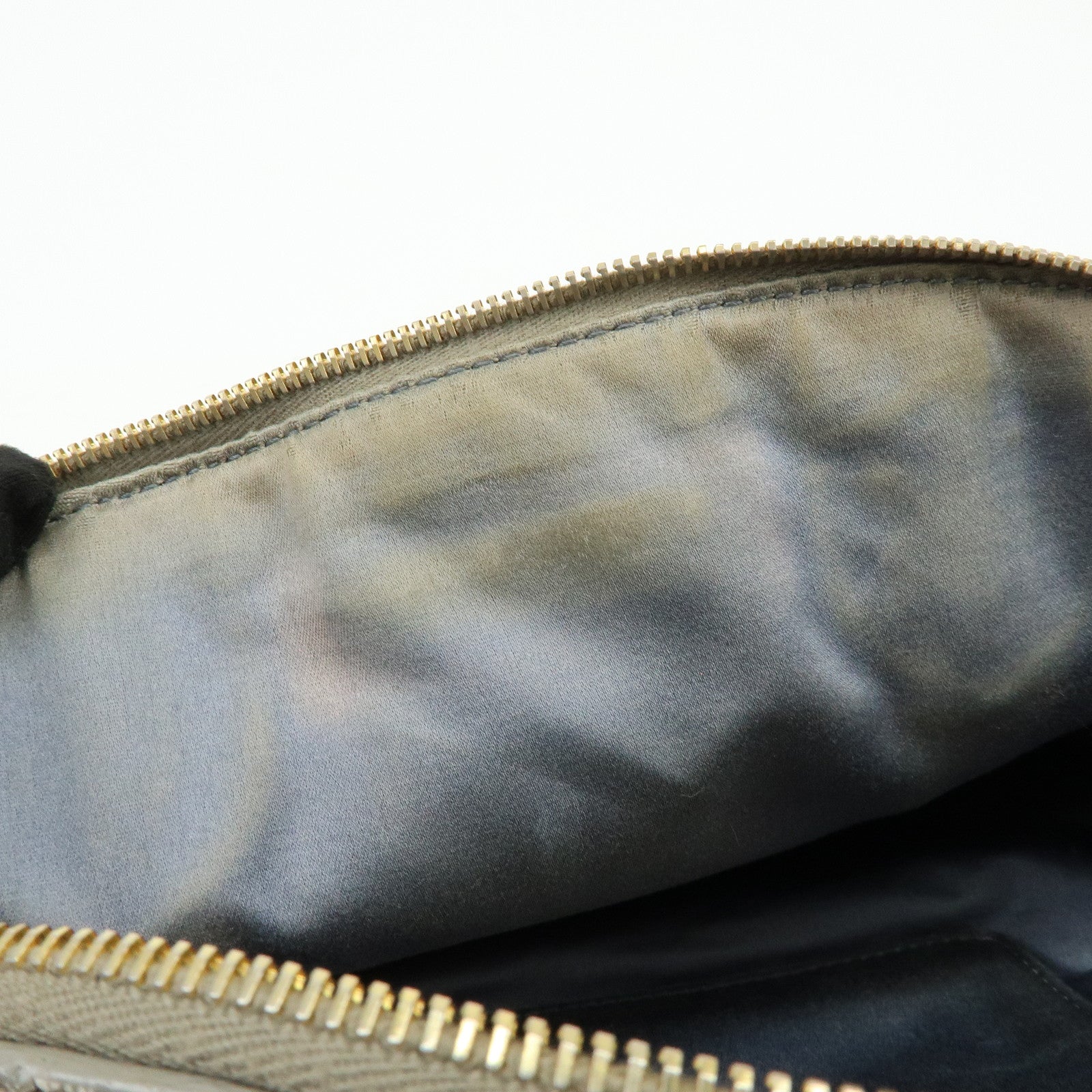 MIU MIU Leather Ribbon 2Way Bag Hand Bag Shoulder Bag Gray