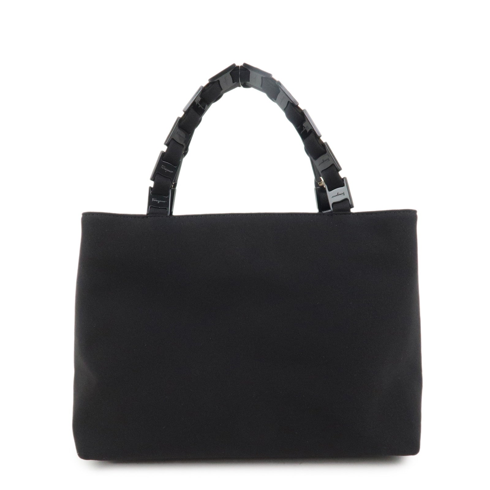 Ferragamo Logo Nylon Hand Bag Shoulder Bag Black