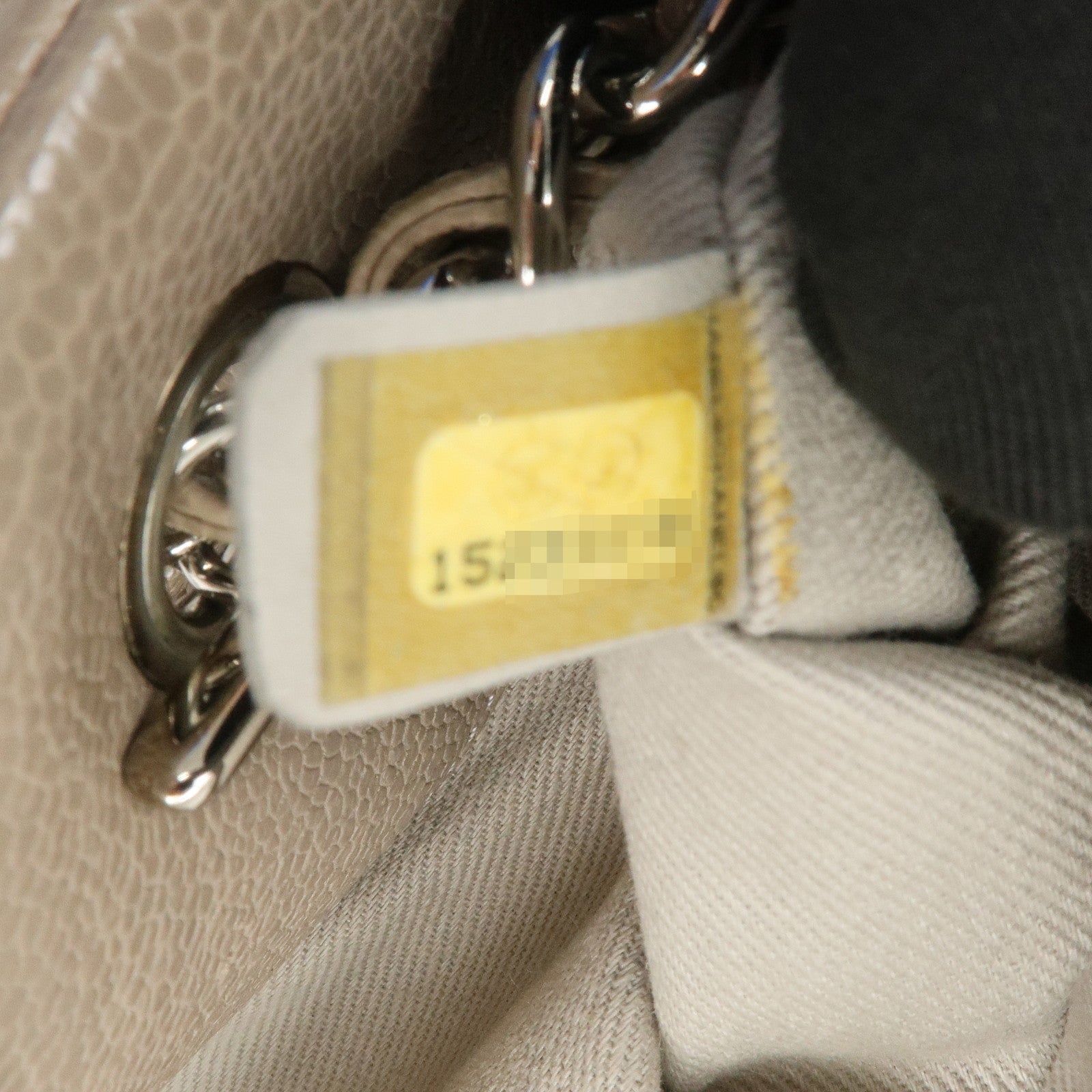 CHANEL Mademoiselle Caviarskin Shoulder Bag Hand Bag Greige Silver