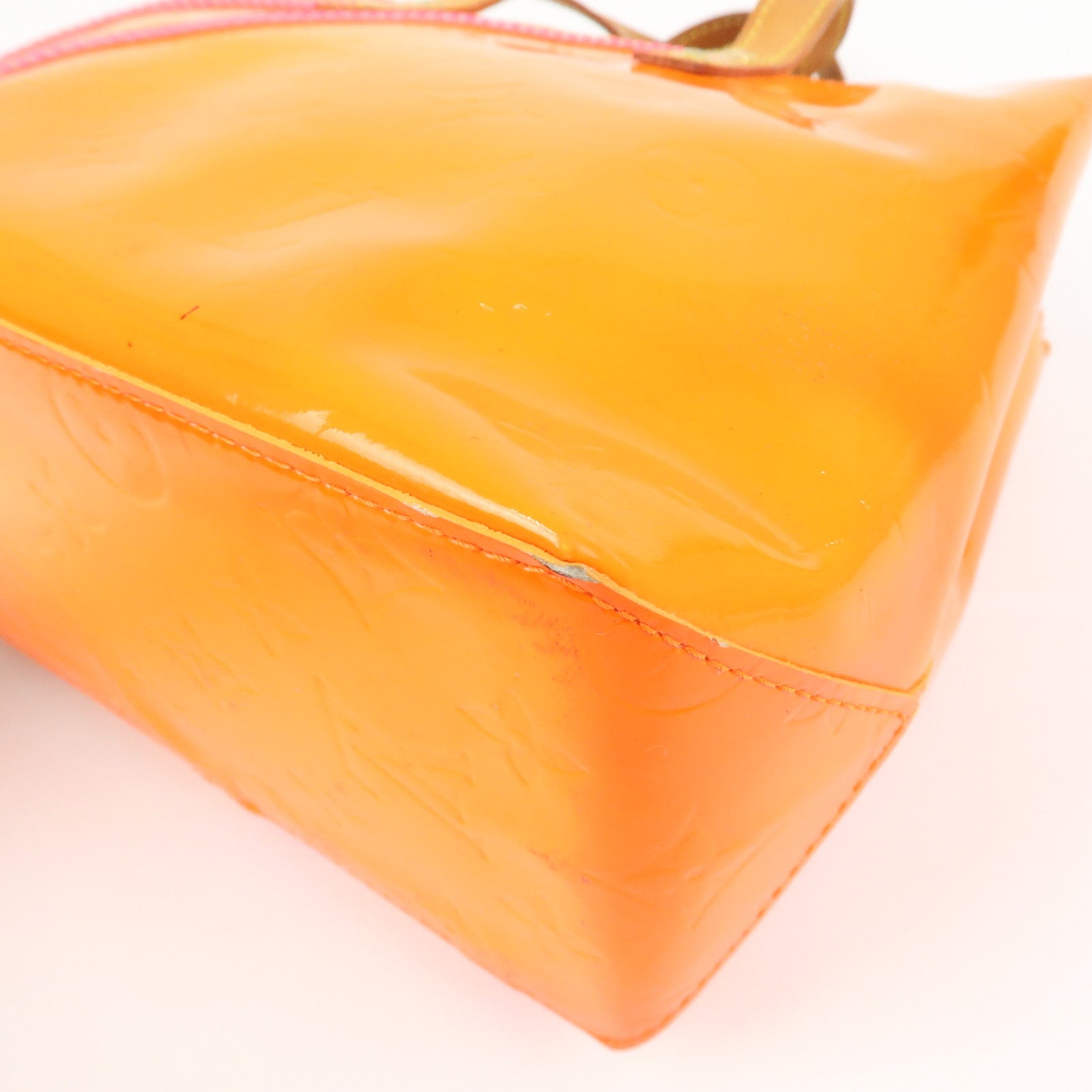 Louis Vuitton Monogram Vernis Leather Lead PM Hand Bag Orange