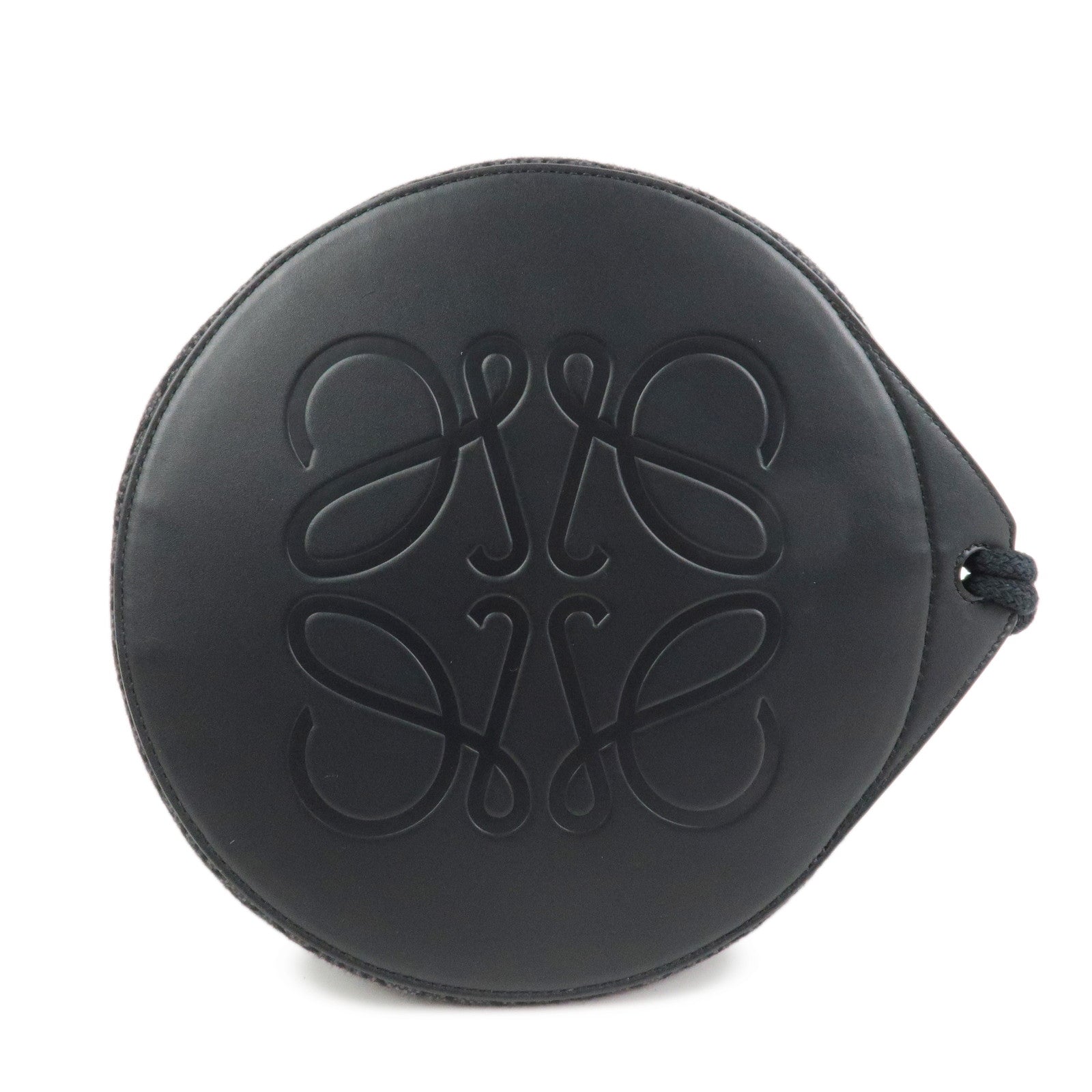 LOEWE Repeat Anagram Knot Jacguard Calf Leather Backpack Black