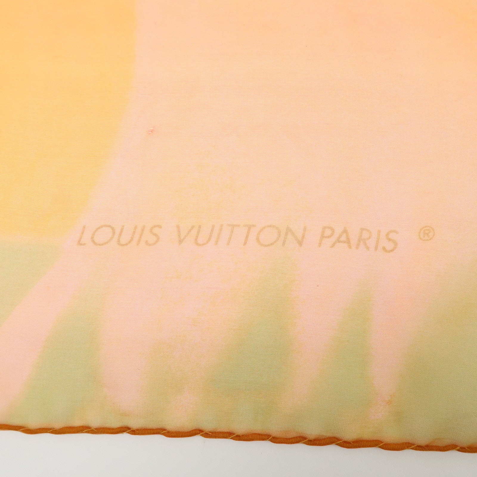 Louis Vuitton Silk 100% 90テ・0 Gradation Scarf Orange Green