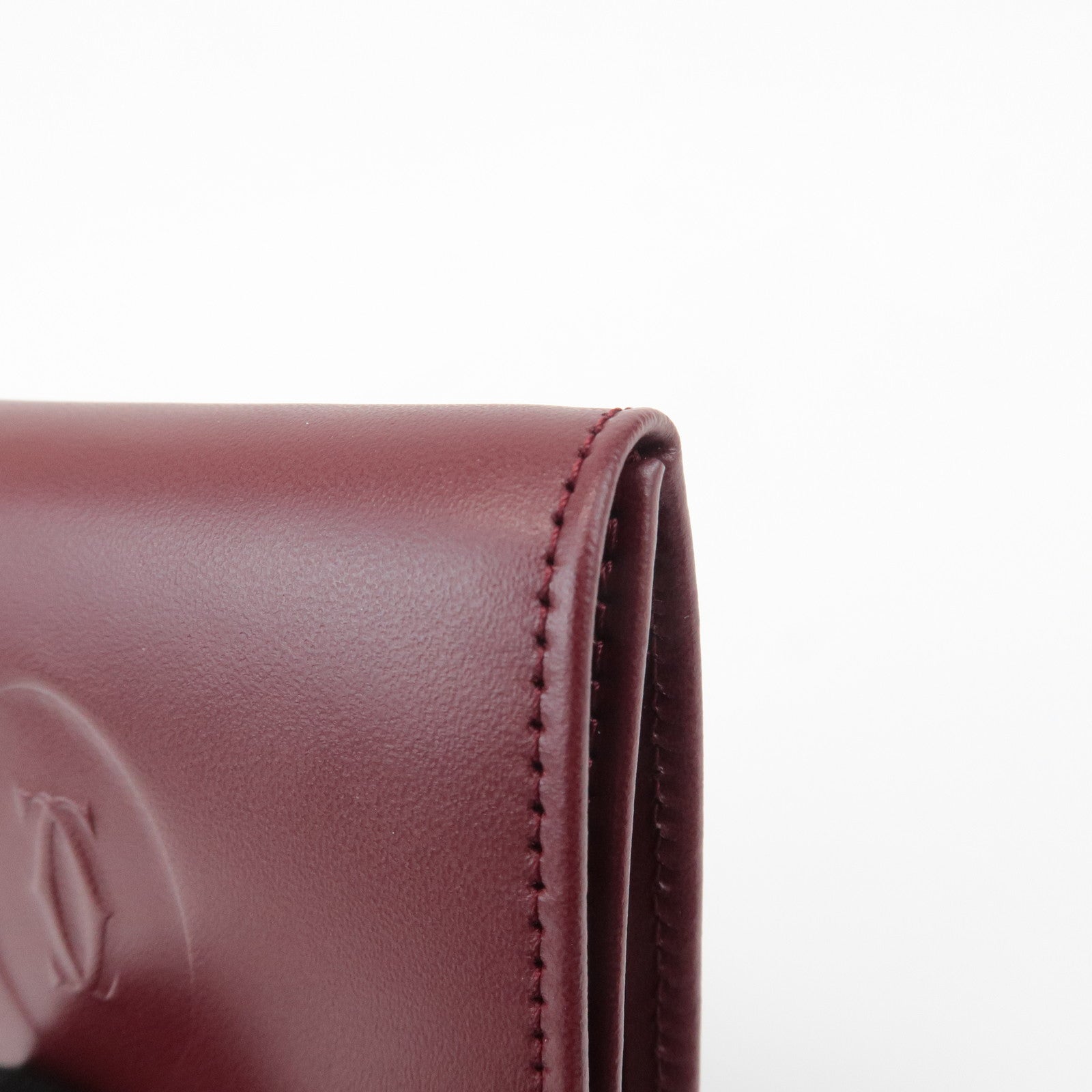 Cartier Mustline Leather Coin Case Bordeaux Used