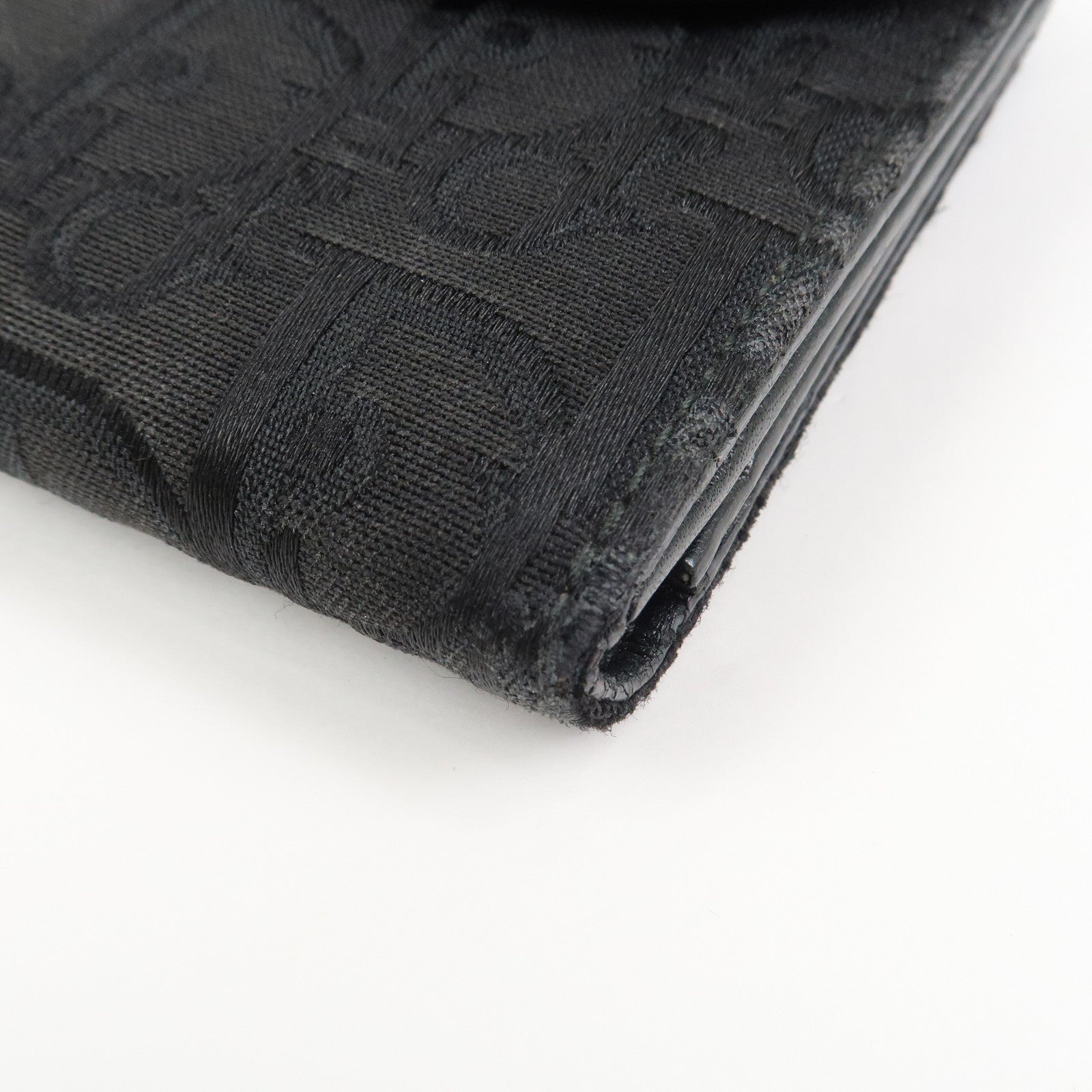 Christian Dior Trotter Canvas Patent Leather Saddle Wallet Black