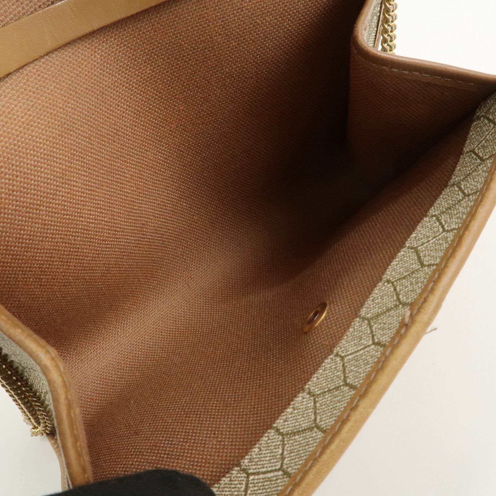 Christian Dior Honeycomb PVC Leather Chain Shoulder Bag Beige