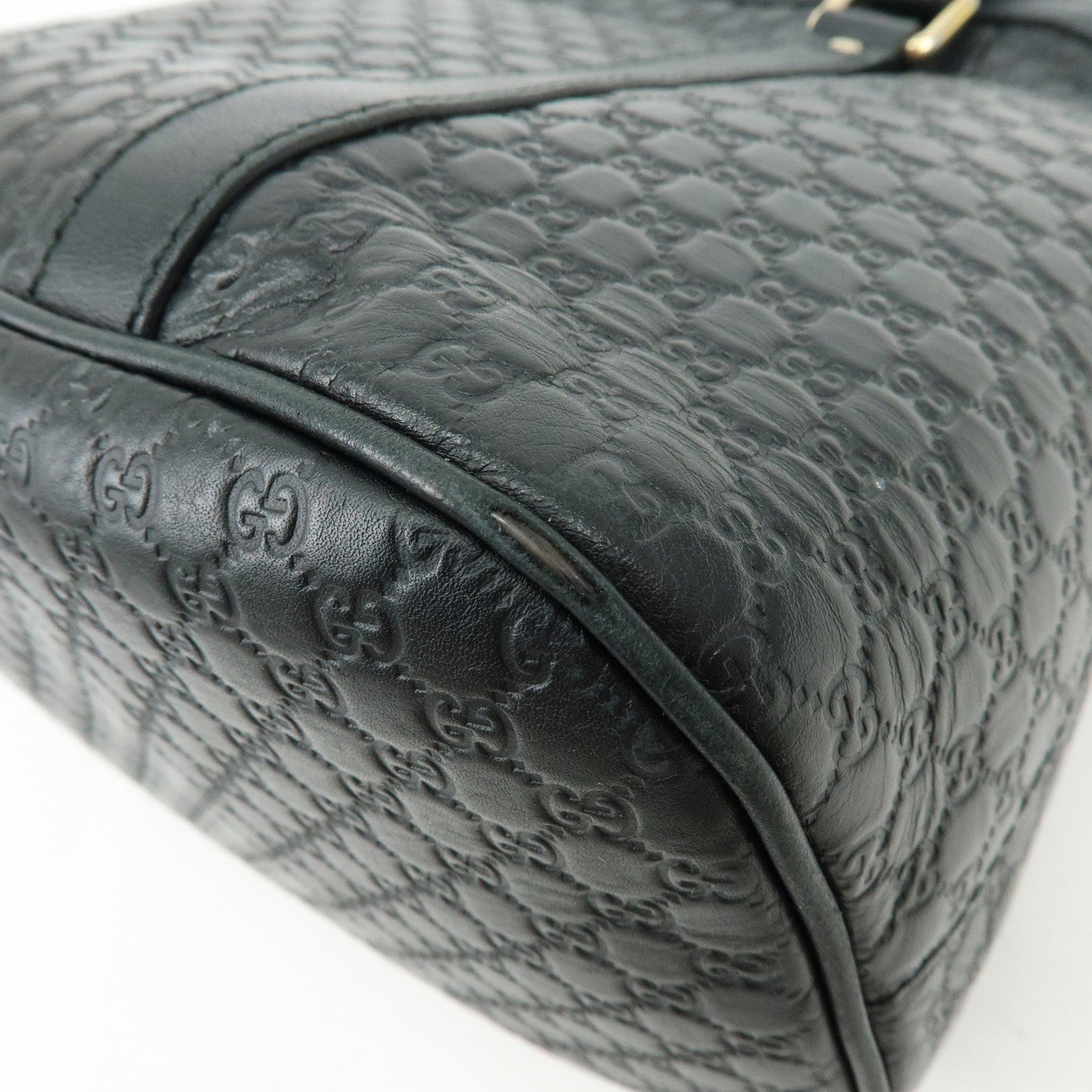 GUCCI Micro Guccissima Leather 2Way Bag Hand Bag Black 449663