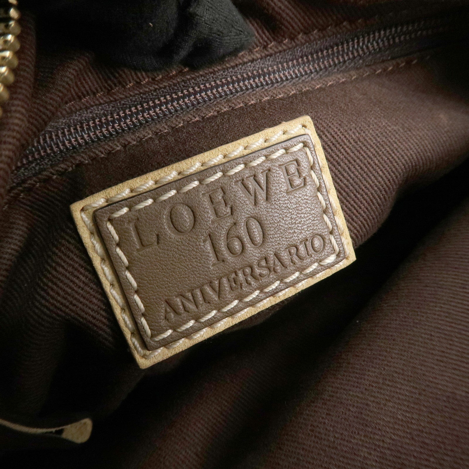 LOEWE Anagram Canvas Suede Leather Shoulder Bag 160th Anniverssary Used