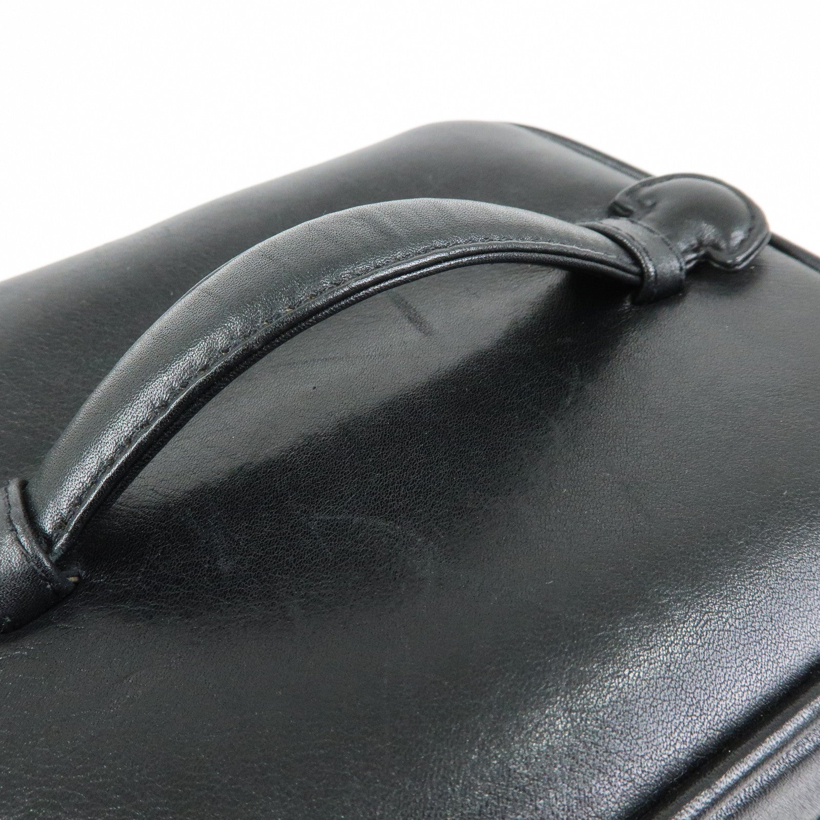 CHANEL COCO Mark Bicolore Lamb Skin Vanity Bag Hand Bag A01619