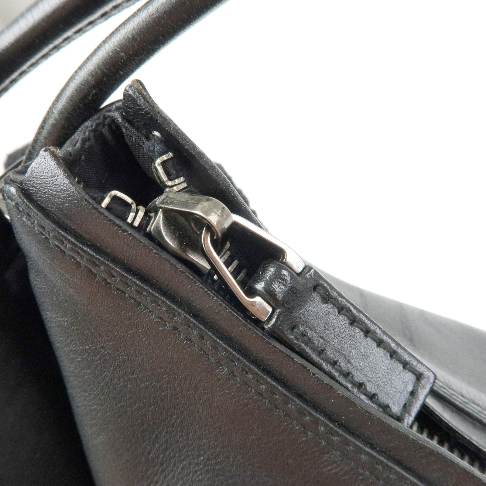 GUCCI Leather Shoulder Bag Hand Bag Black 001・3766