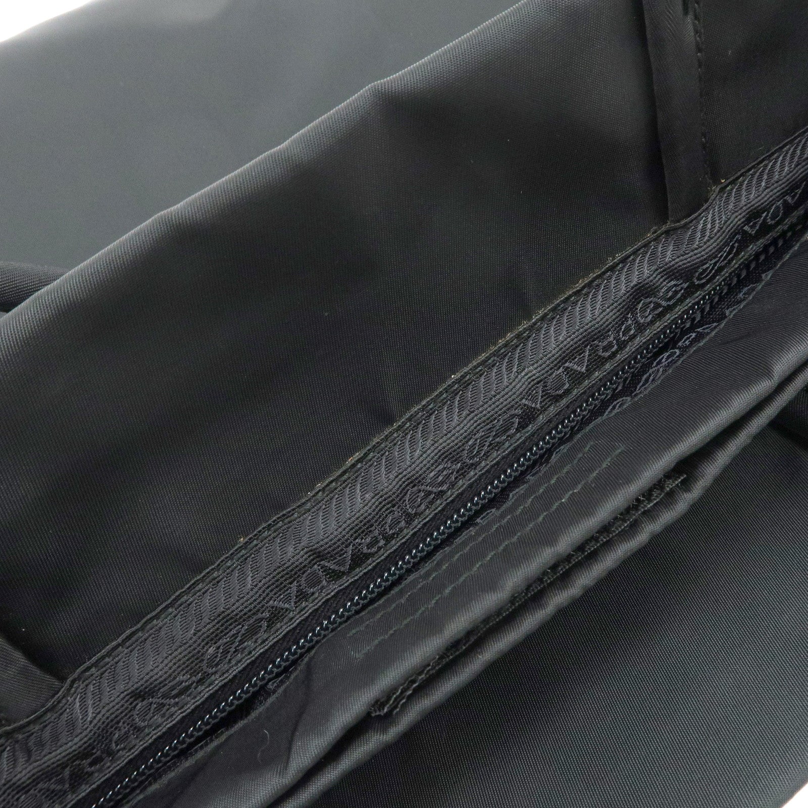 PRADA Triangle Logo Nylon Tote Bag Hand Bag Black B9024