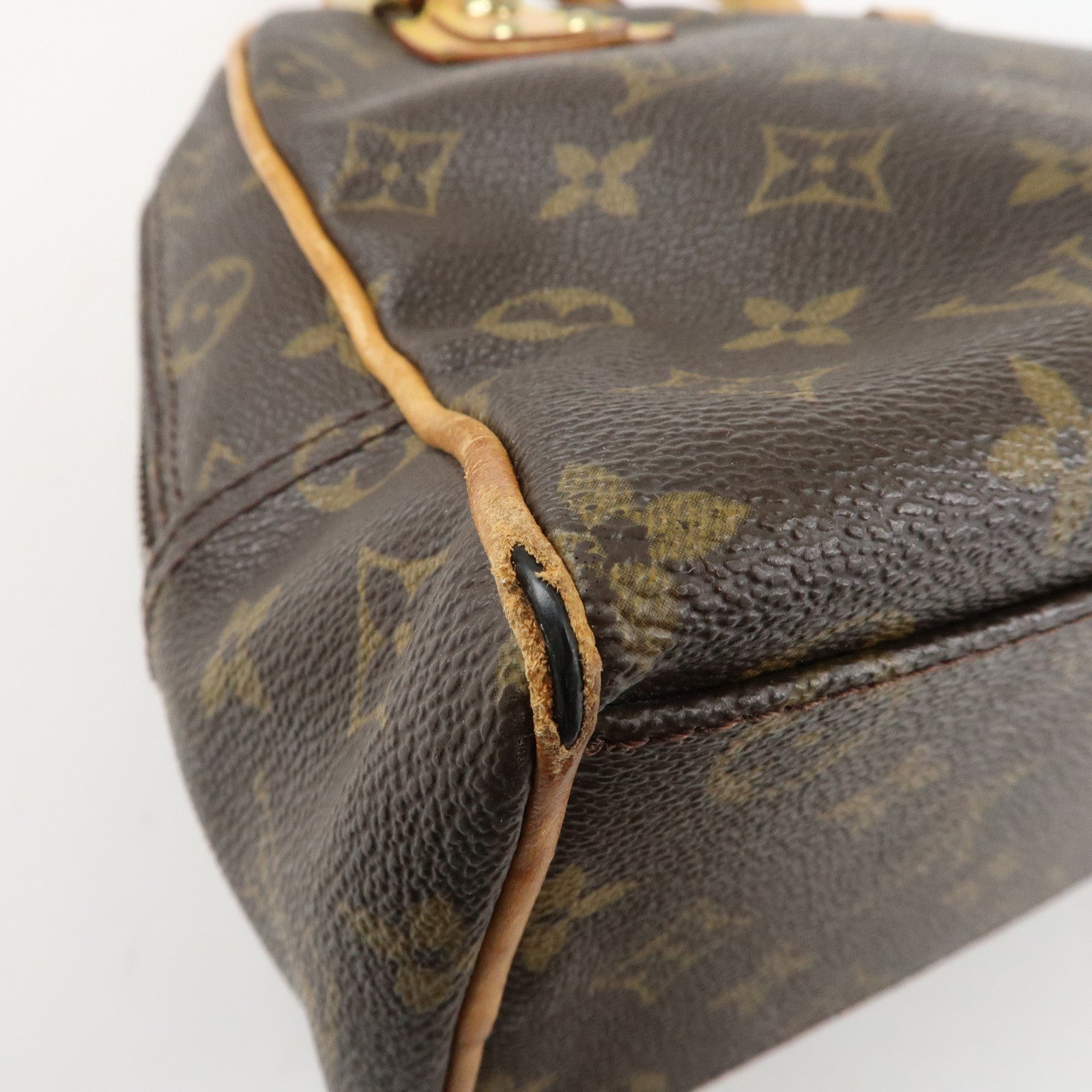 Louis Vuitton Monogram Manhattan PM Hand Bag Brown M40026 Used