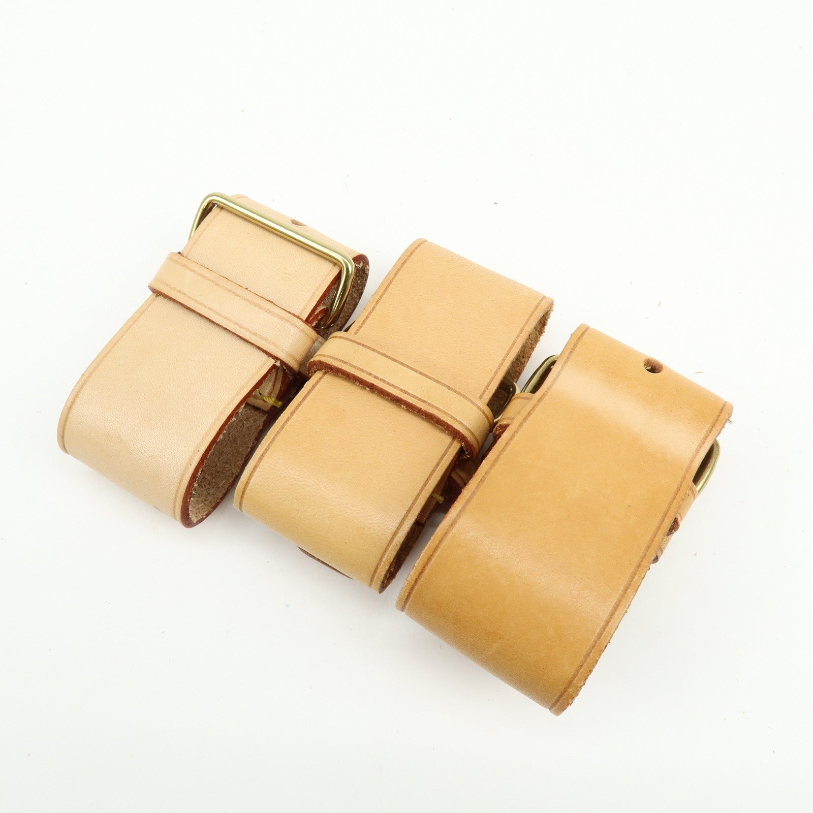 Louis Vuitton Set of 10 Leather Name Tag & Poignet Natural