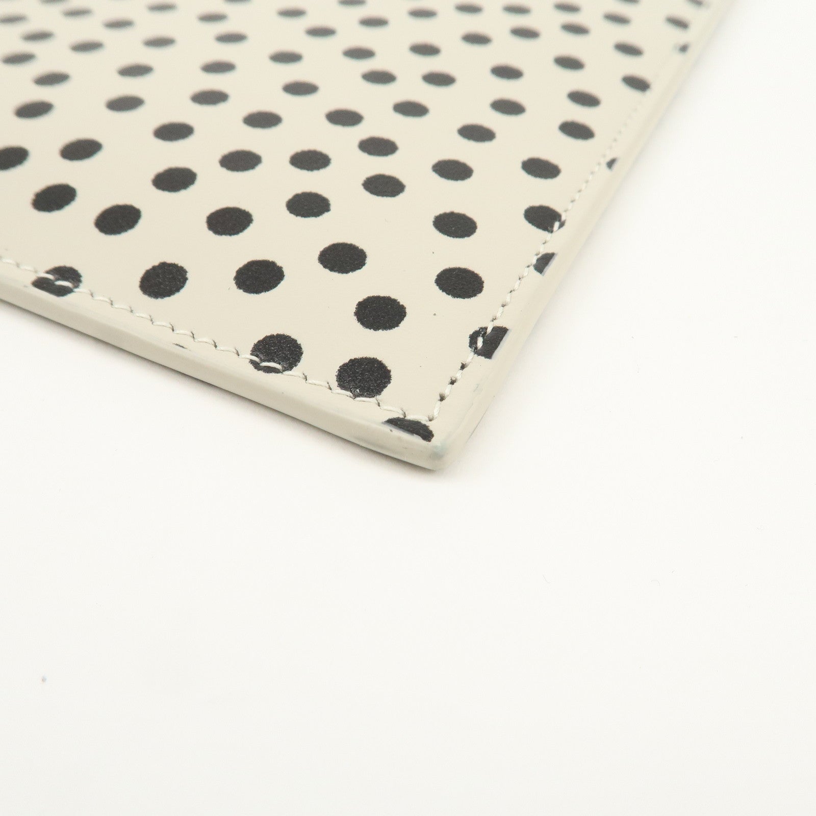 SAINT LAURENT PARIS Leather Clutch Bag Second Bag Dots Ivory Used