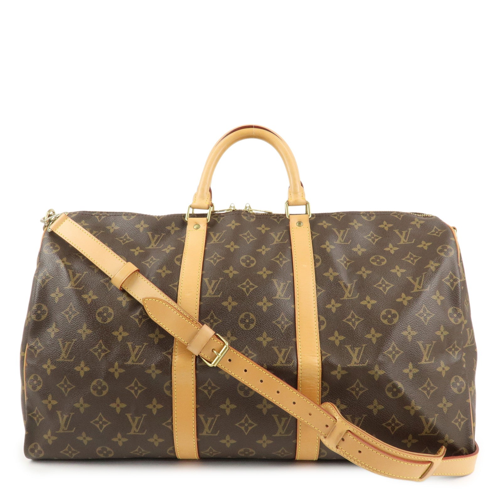 Louis Vuitton Monogram Keep All 50 Boston Bag Brown M41416 Used
