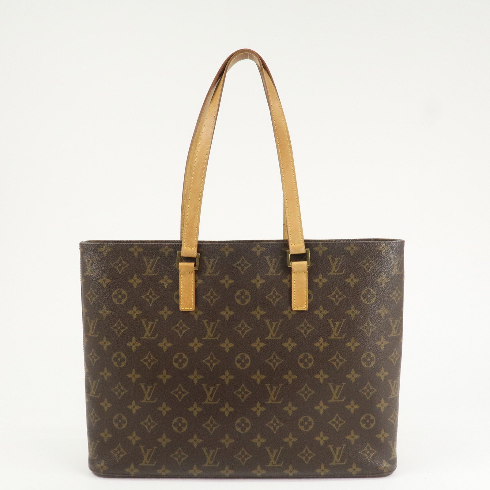 Louis Vuitton Monogram Luco Tote Bag Hand Bag Brown M51155 Used