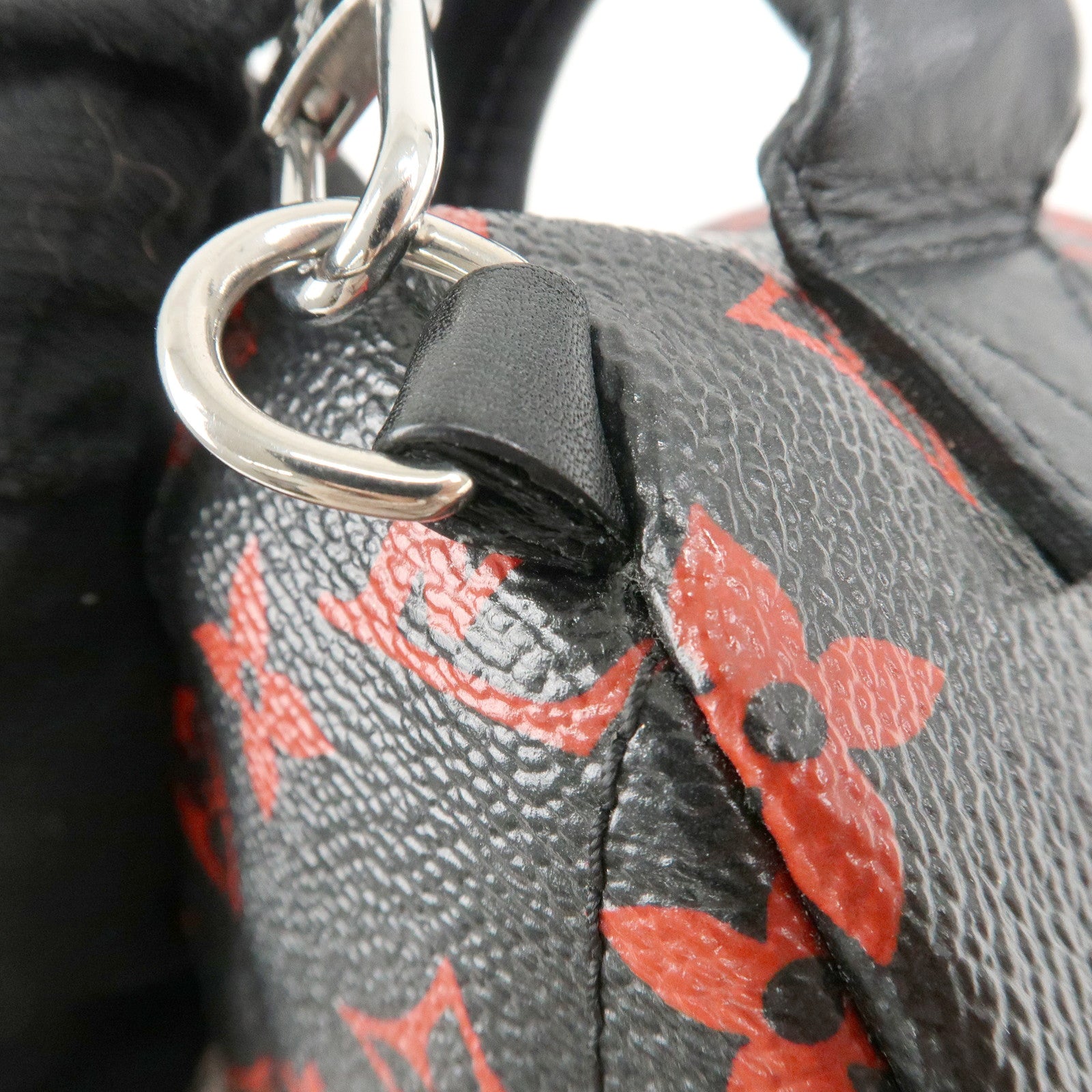 Louis Vuitton Monogram Palm Spring Canvas Mini Backpack Noir Red M41457 Used