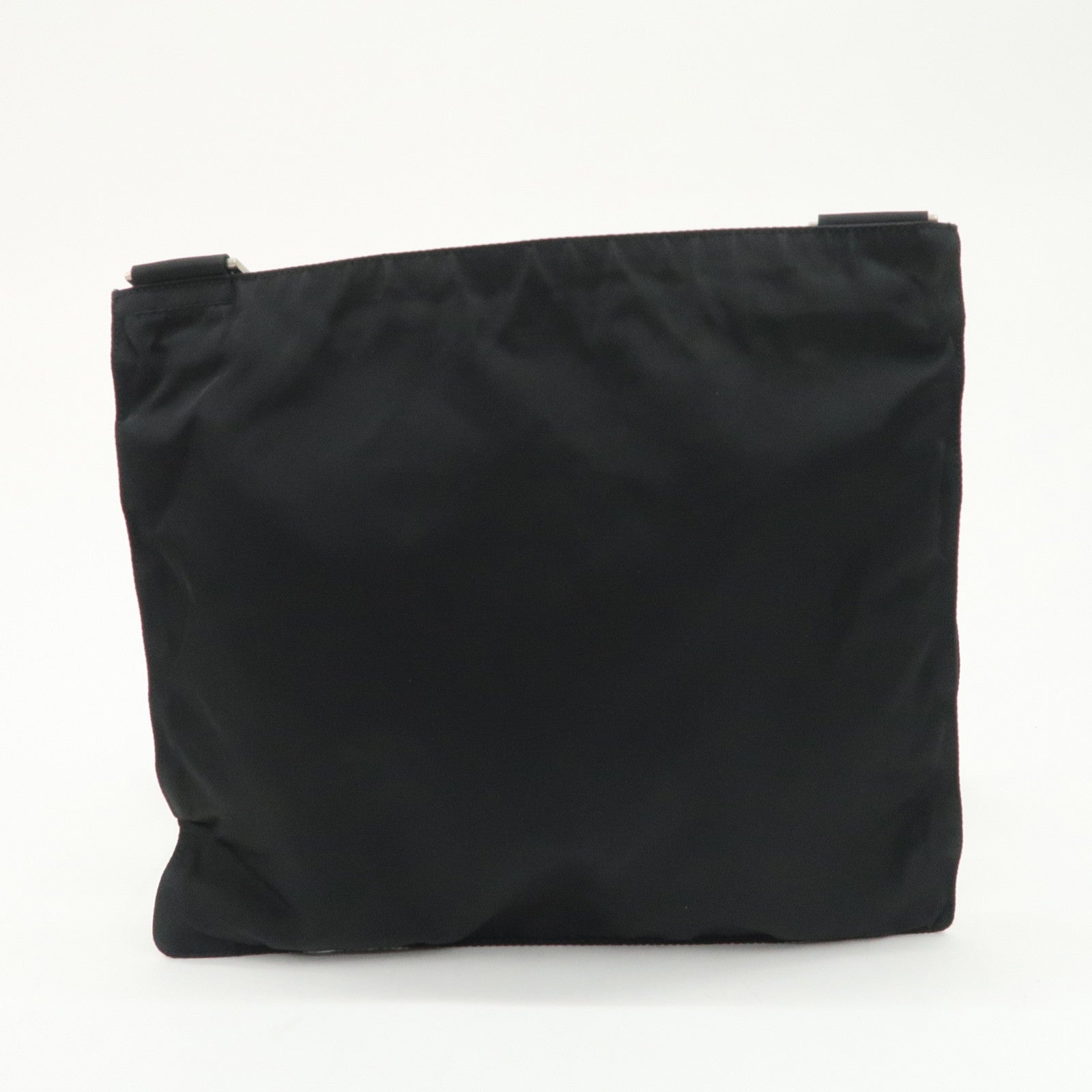 PRADA Triangle Logo Nylon Leather Shoulder Bag Crossbody Bag Black