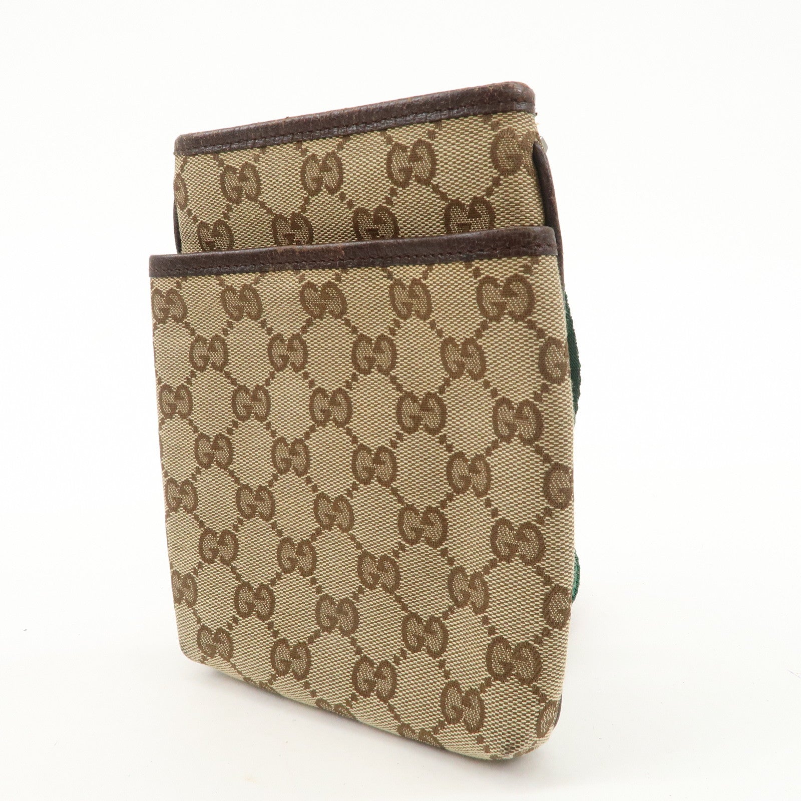 GUCCI Sherry GG Canvas Leather Shoulder Bag Beige Brown 141863 Used