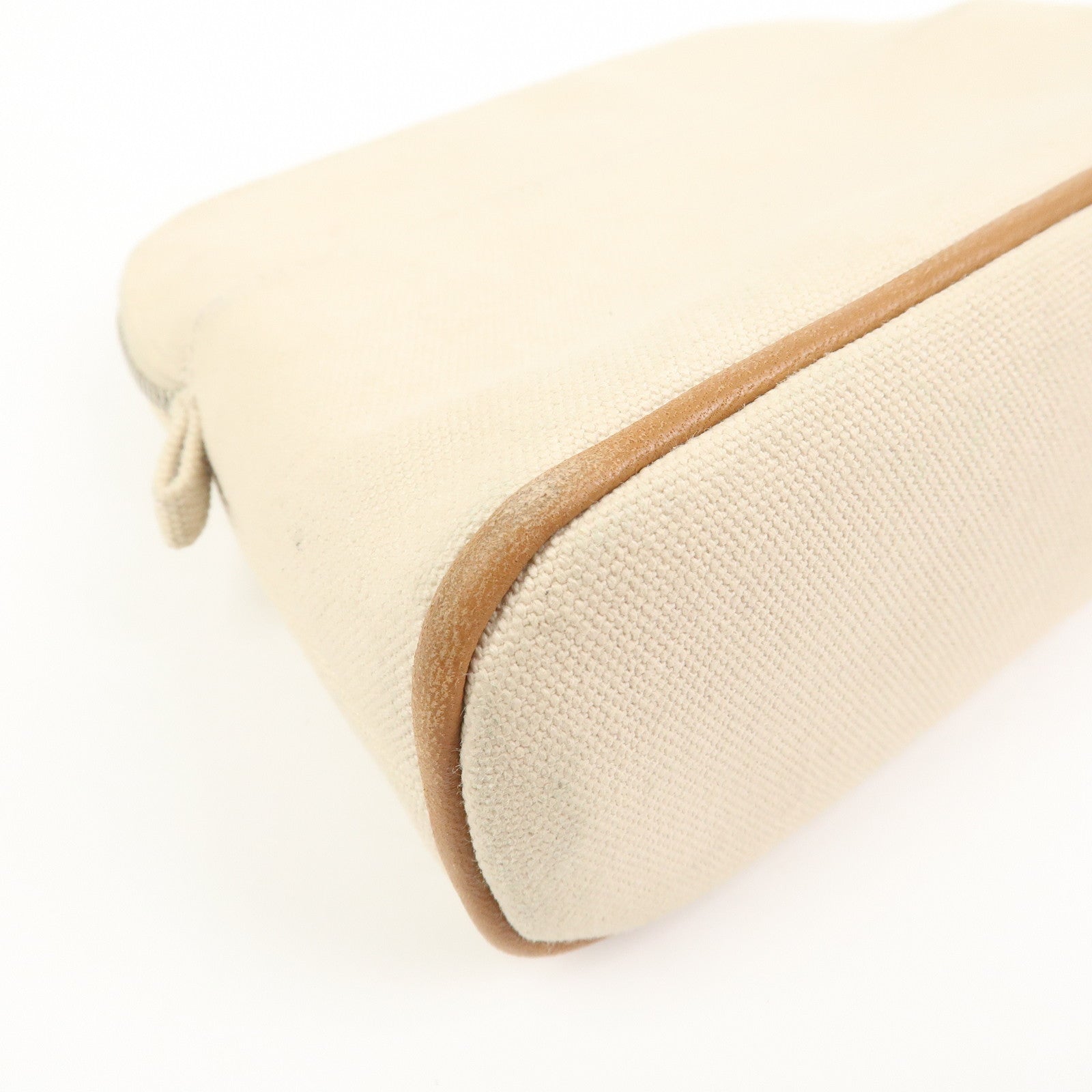 HERMES Bolide Mini Cotton Leather Pouch Natural