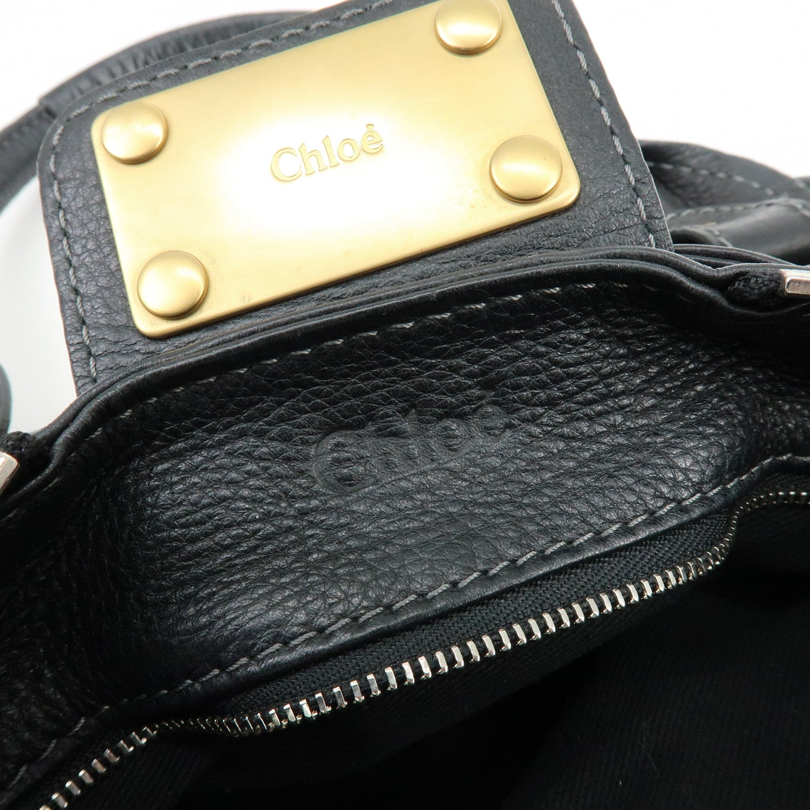 Chloe Paddington Leather Hand Bag Shoulder bag Black