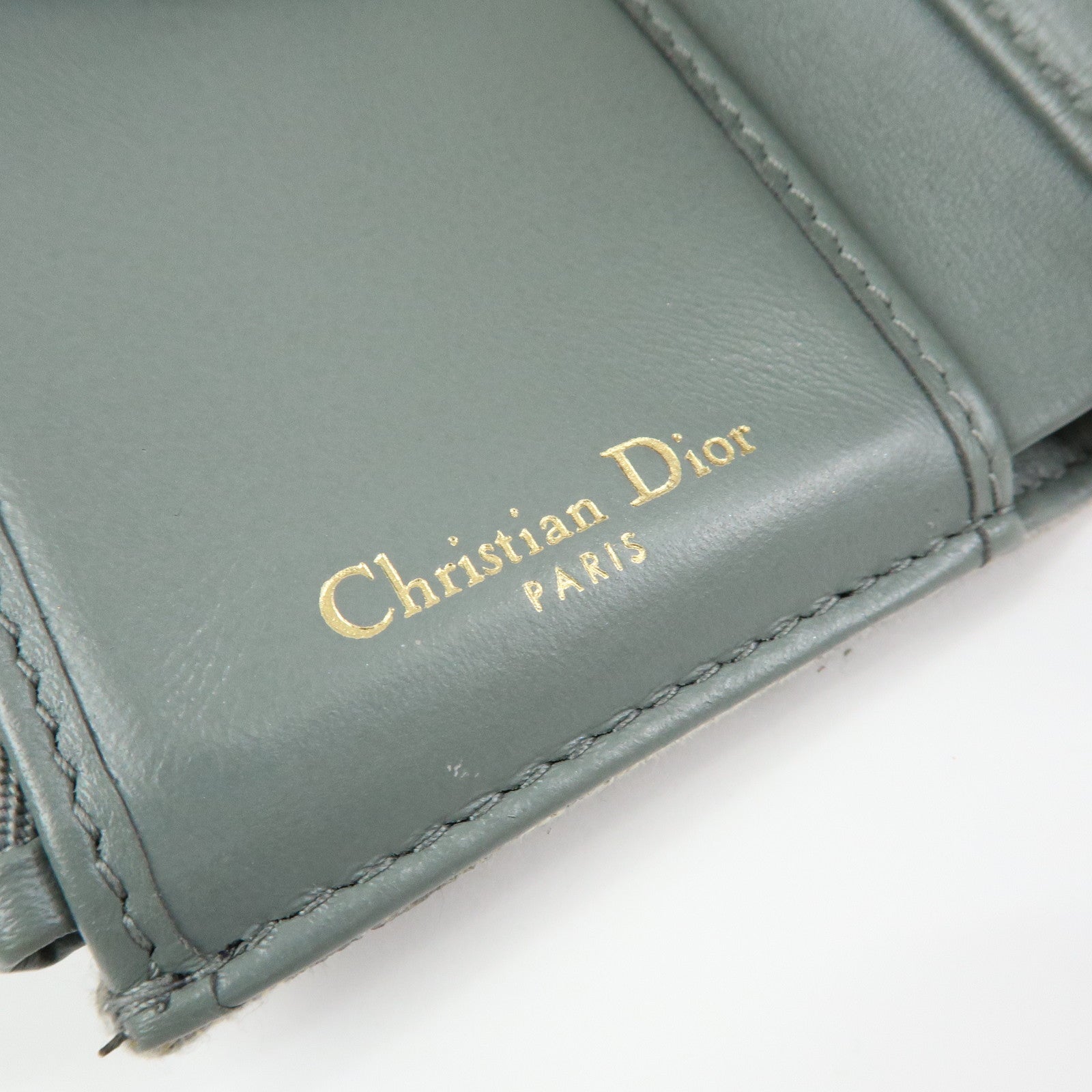 Christian Dior Trotter Jacquard Canvas Bi-fold Compact Wallet Gray