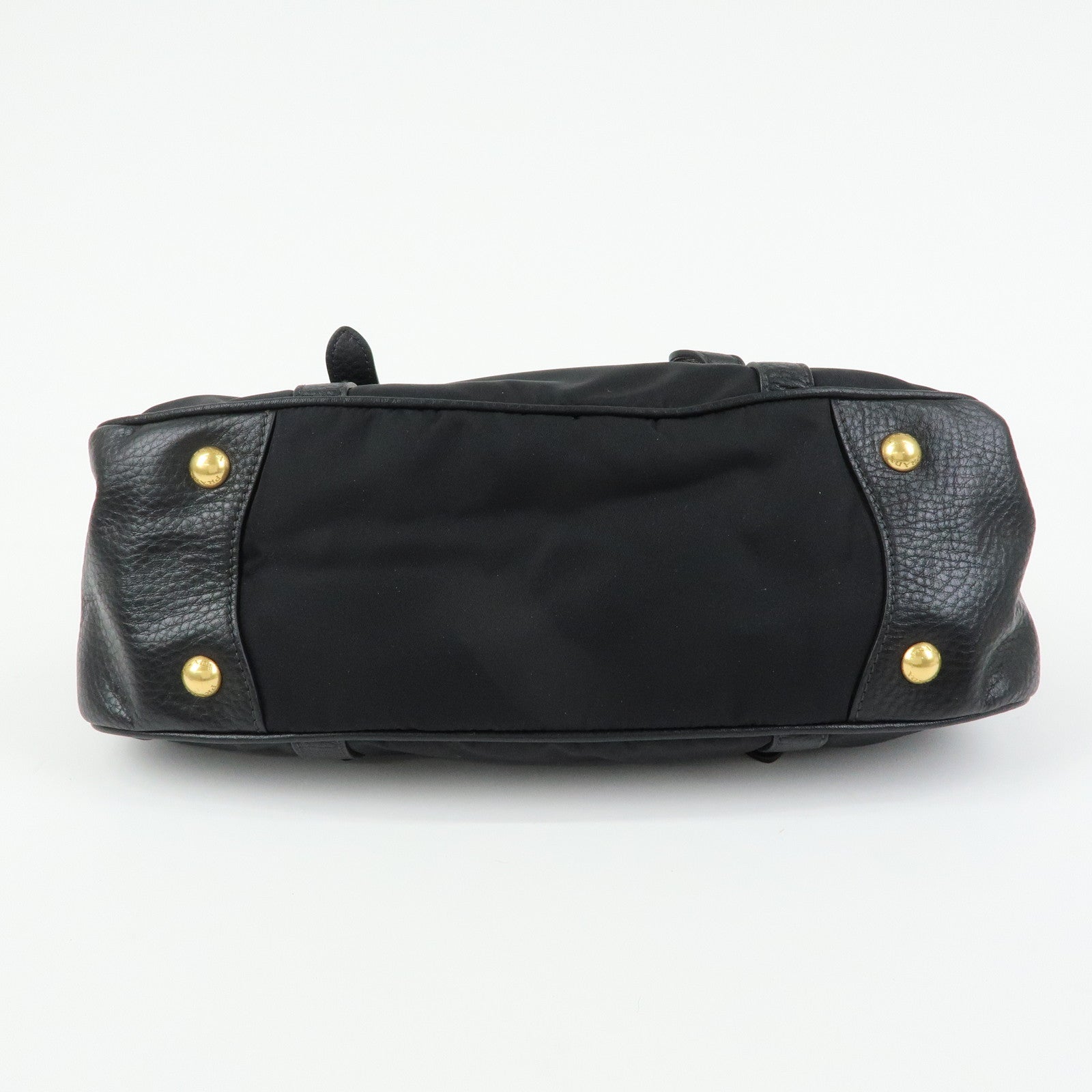 PRADA Nylon Leather 2Way Bag Hand Bag Shoulder Bag Black BT2032