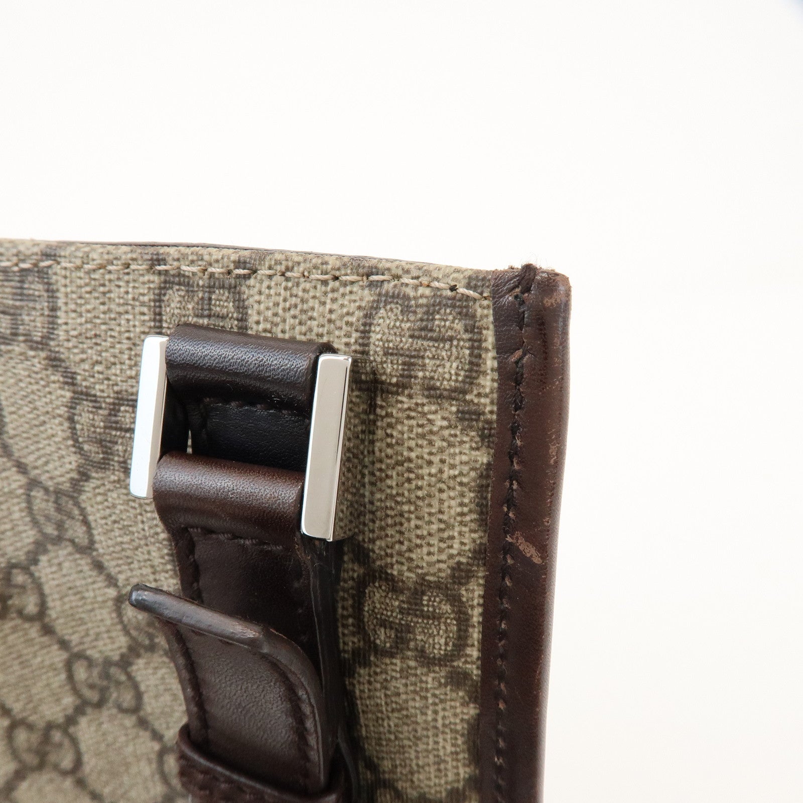 GUCCI GG Supreme PVC Leather Shoulder Crossbody Bag Brown 92562