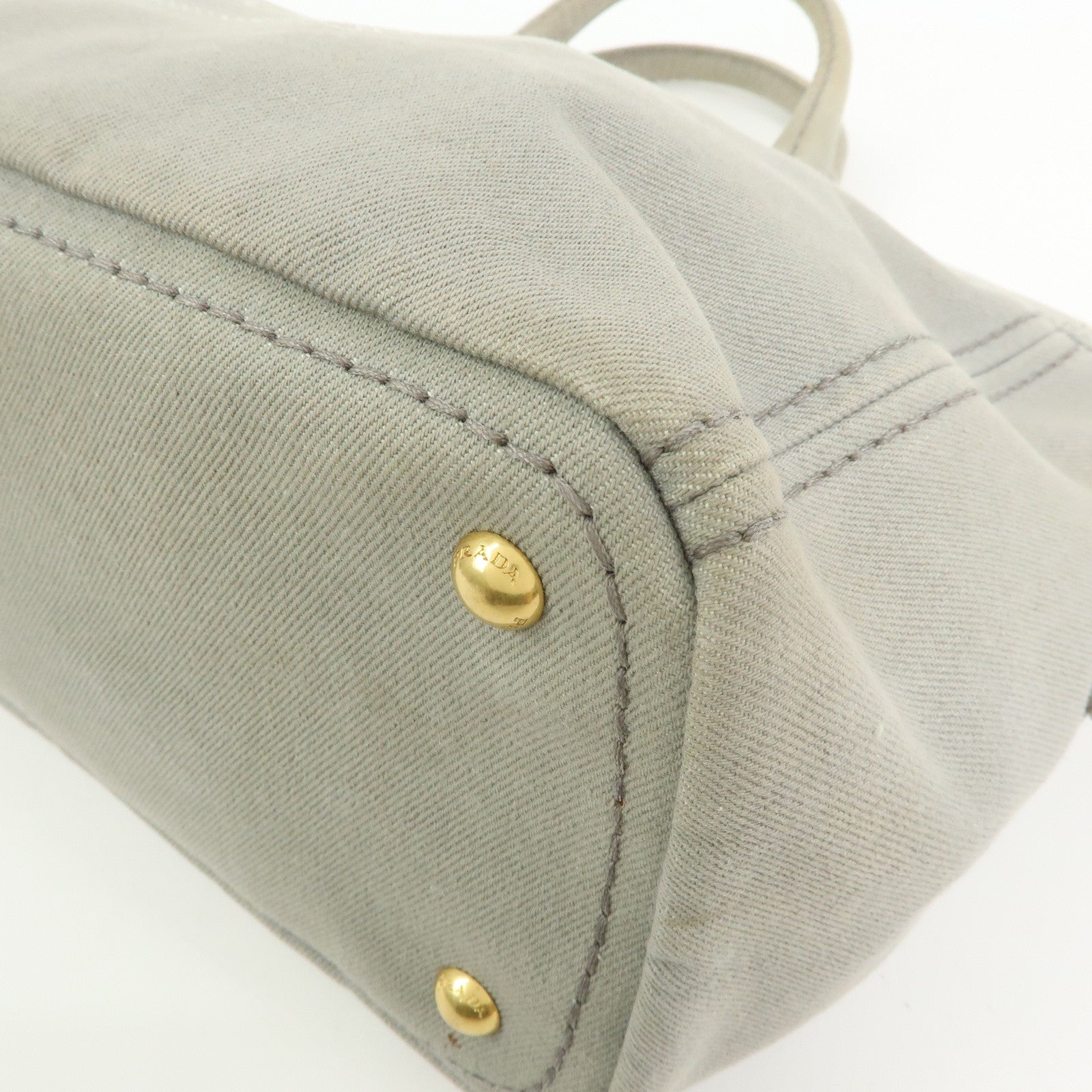 PRADA Canapa Canvas 2Way Bag Hand Bag Shoulder Bag Gray BN2069