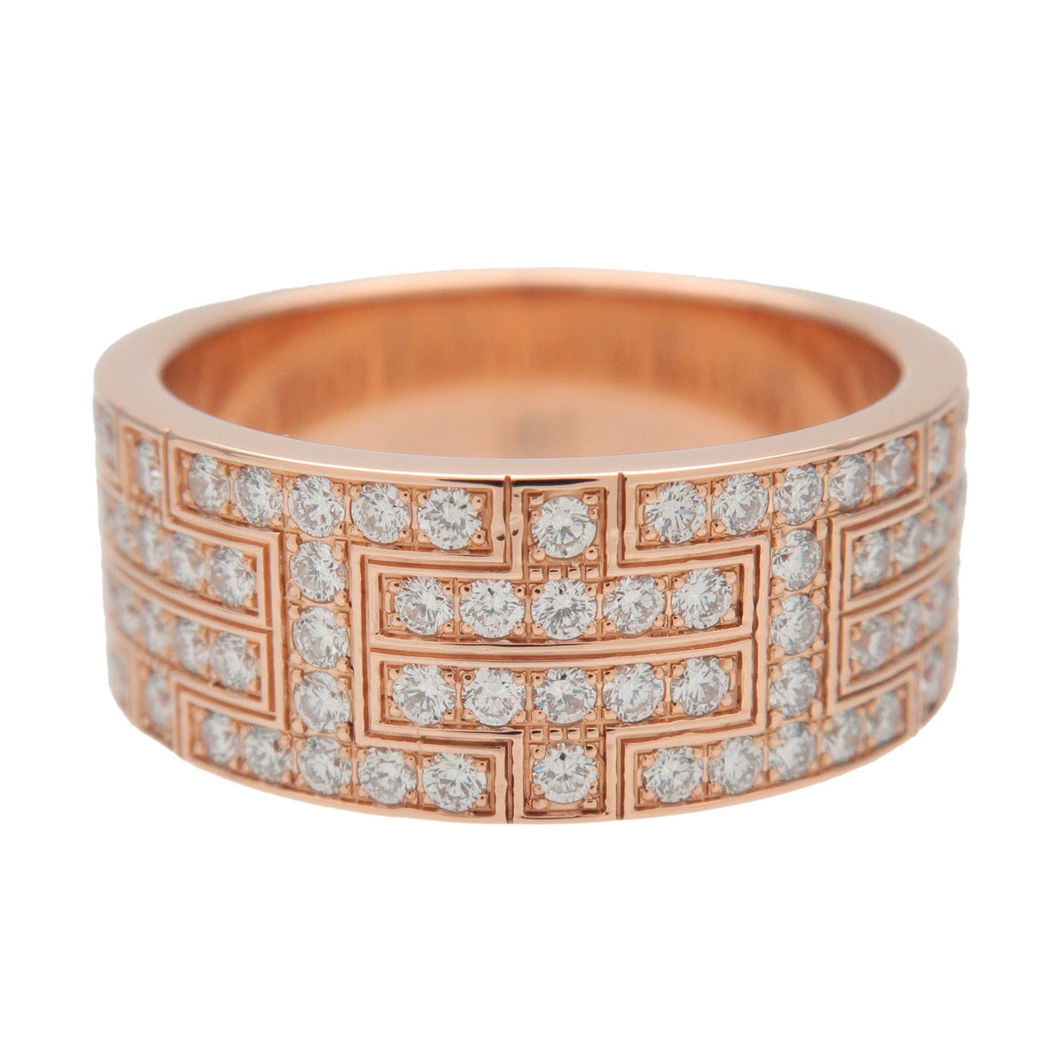 HERMES Kilim Ring K18 750PG Rose Gold 1.18ct Diamond #51 US5.5-6