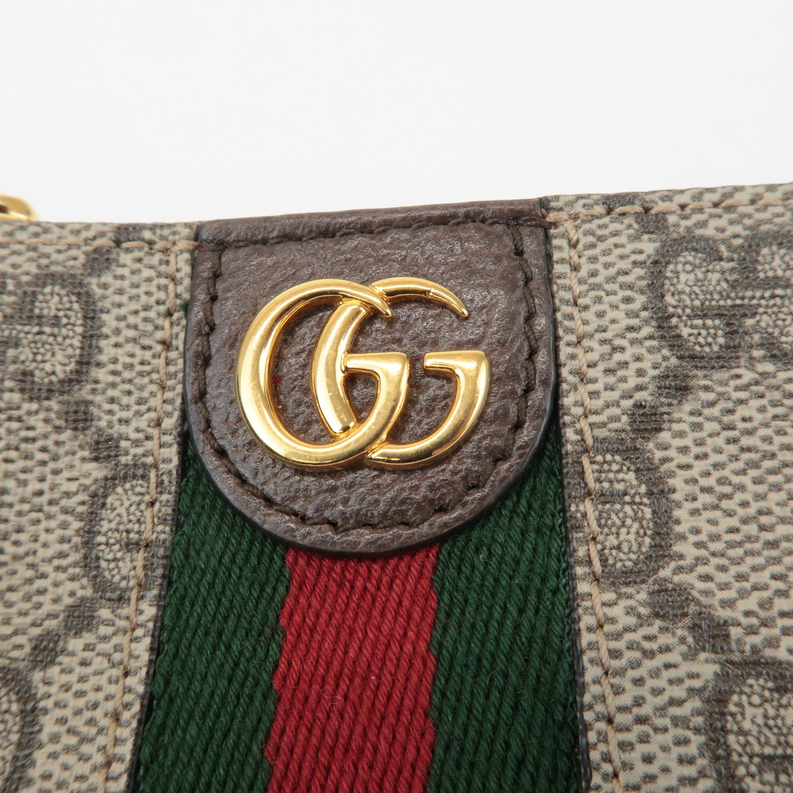 GUCCI Ophidia Sherry GG Supreme Leather Coin Case Key Pouch 671722 Used