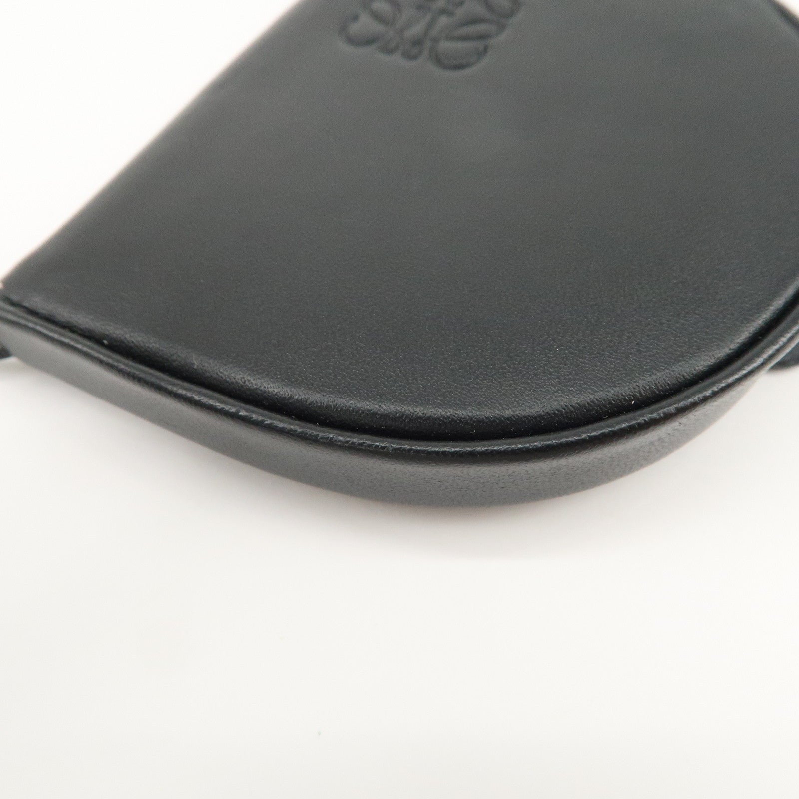 LOEWE Anagram Logo Leather Coin Case Coin Purse Black
