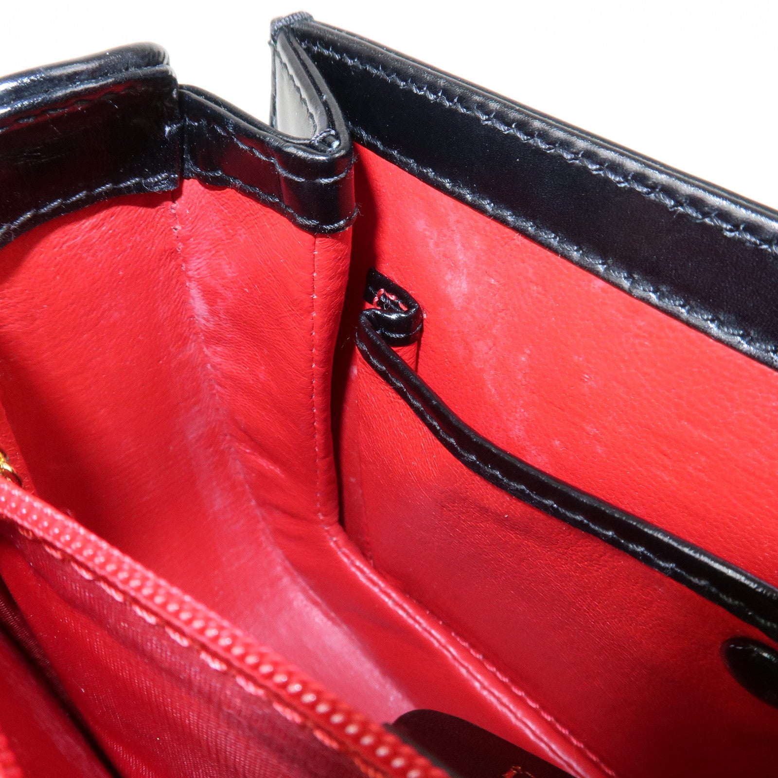 GUCCI Bamboo Logo Leather 2WAY Bag Hand Bag Black 000 2046